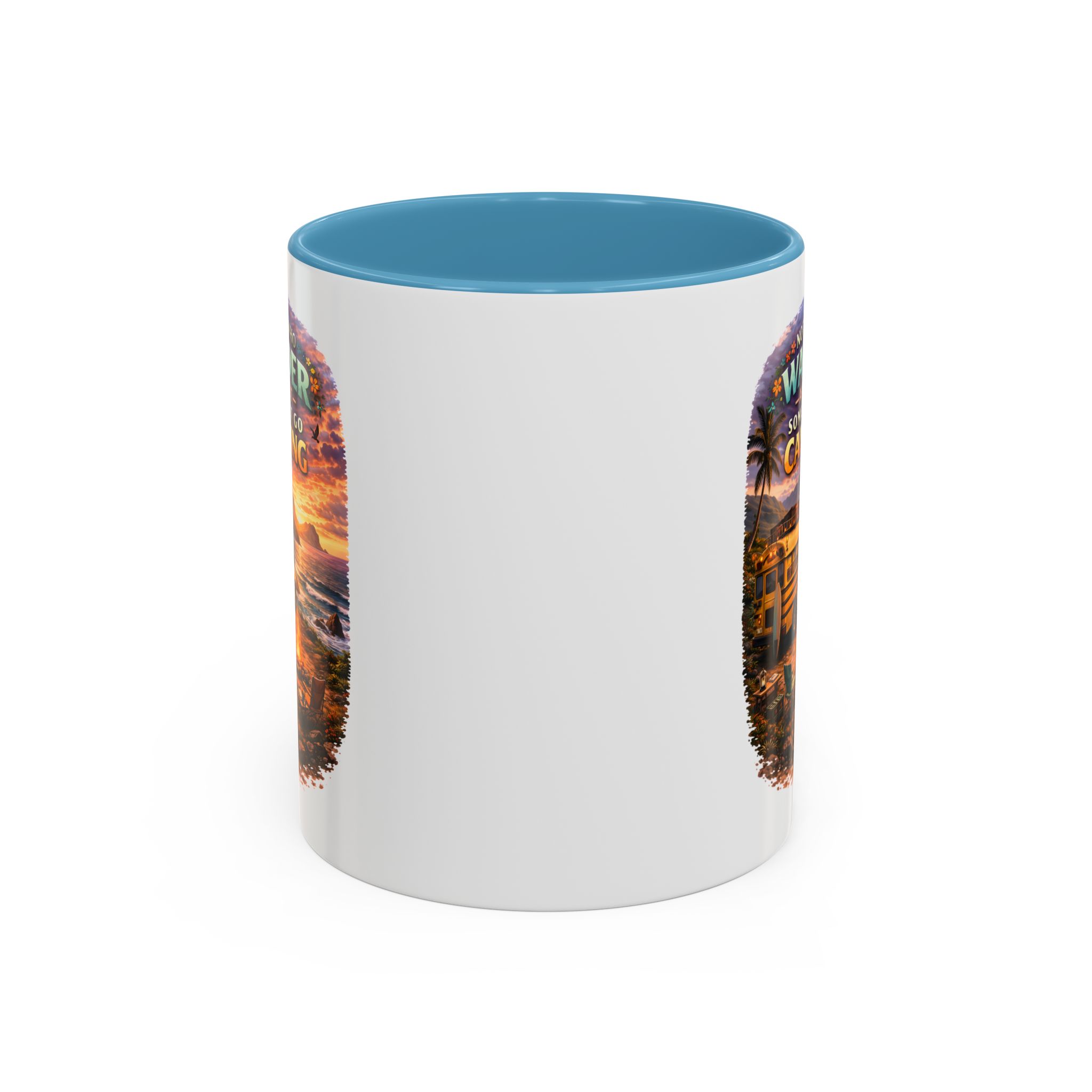 Accent Coffee Mug (11, 15oz) — "Not All Who Wander Are Lost" Design Scenic-Line