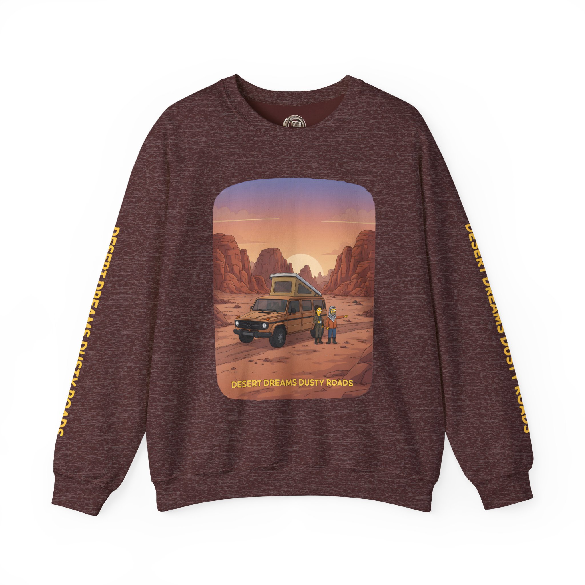 Unisex Heavy Blend™ Crewneck Sweatshirt — "Desert Dreams Dusty Roads" Design Sitcom-Line