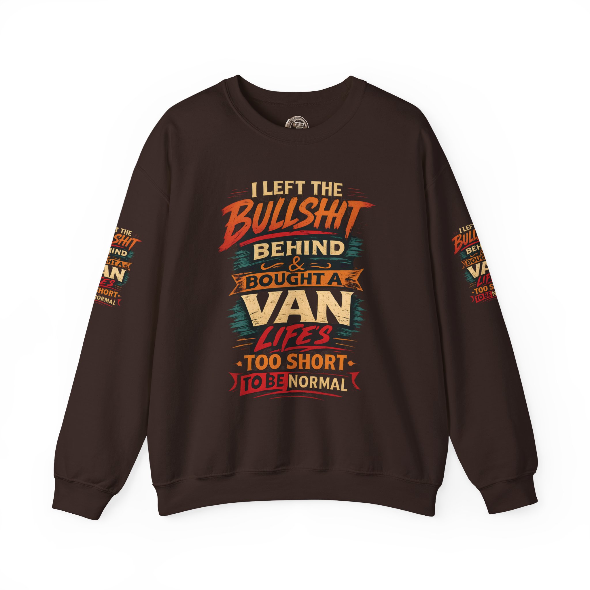 Unisex Heavy Blend™ Crewneck Sweatshirt — "I Left The Bullshit" Design F**K-Line