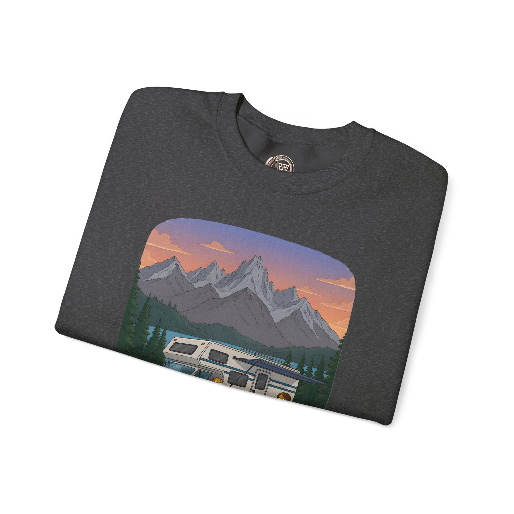 Unisex Heavy Blend™ Crewneck Sweatshirt — "The World Awaits" Design Sitcom-Line
