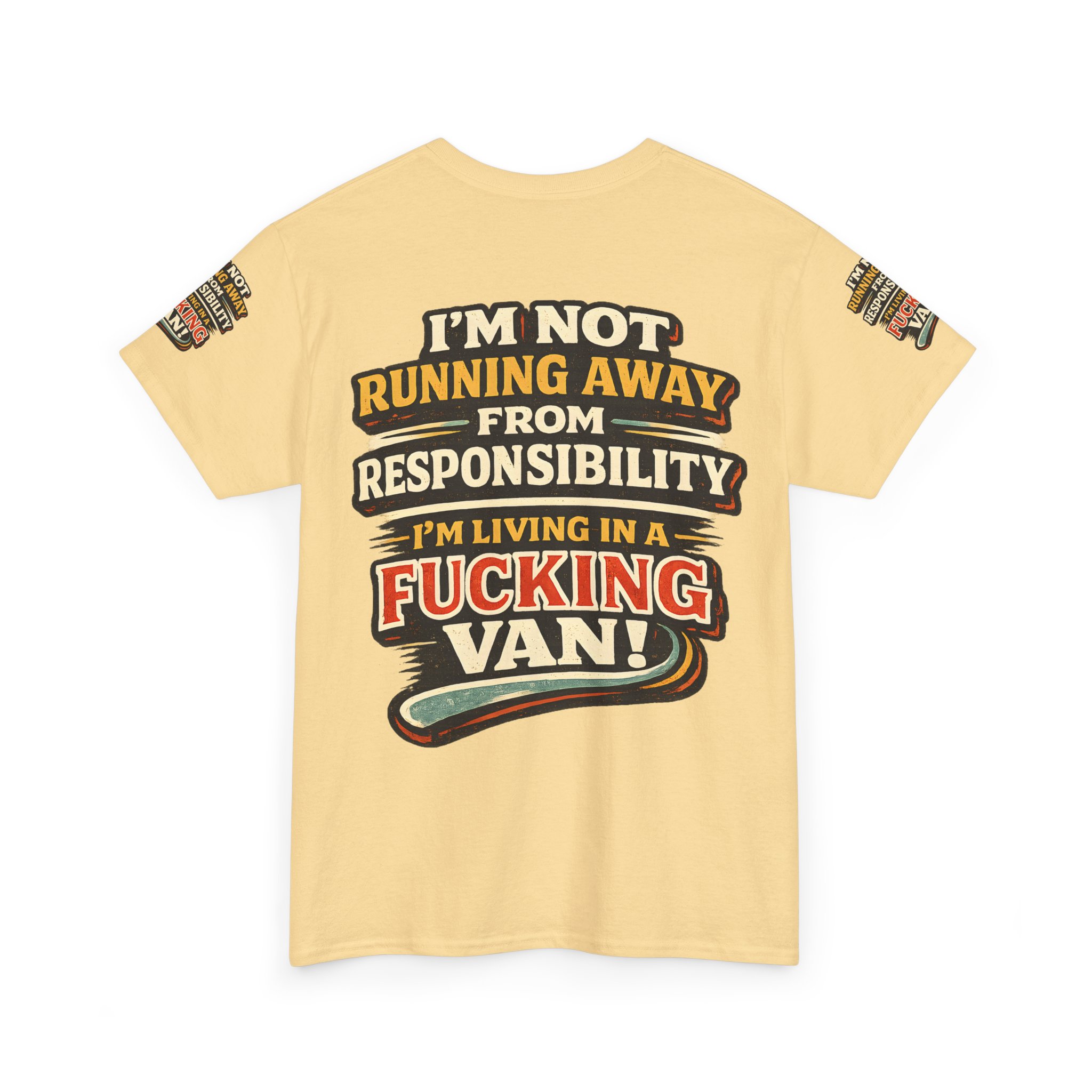 Unisex Heavy Cotton Tee — "I`m Not running Away" Design F**K-Line