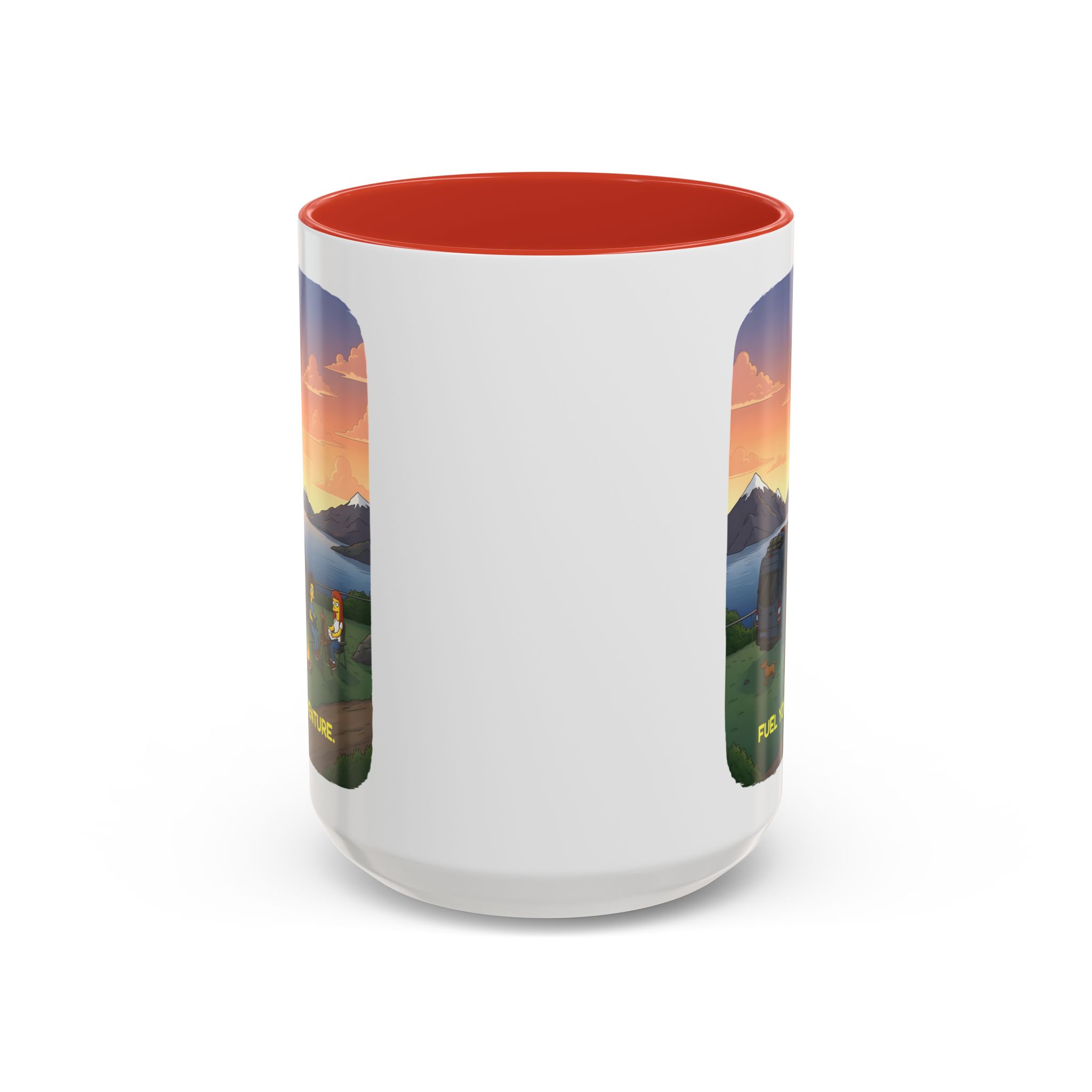Accent Coffee Mug (11, 15oz) — "Fuel Your Adventure" Design Sitcom-Line