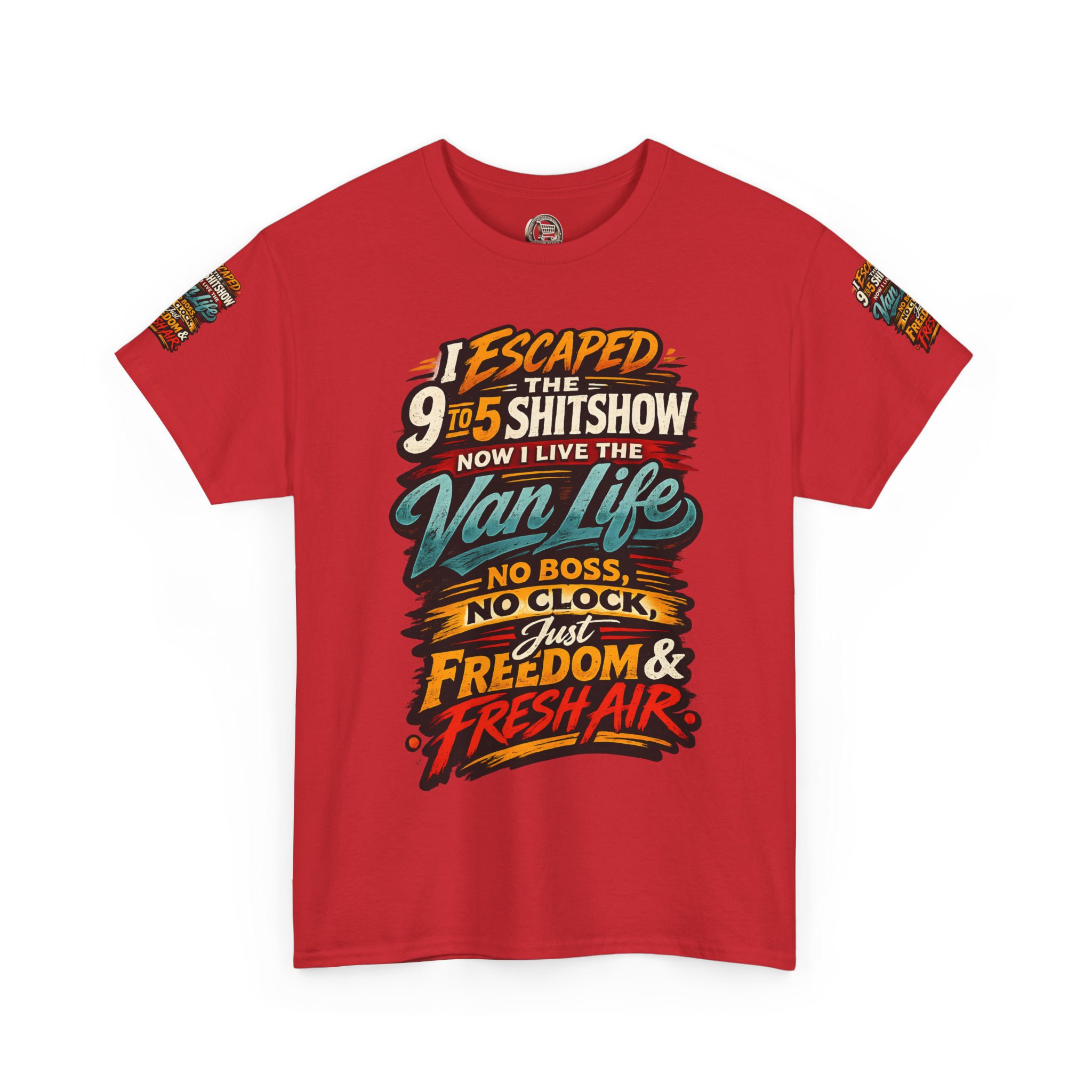 Unisex Heavy Cotton Tee — "I Escaped The 9 To 5" Design F**K-Line