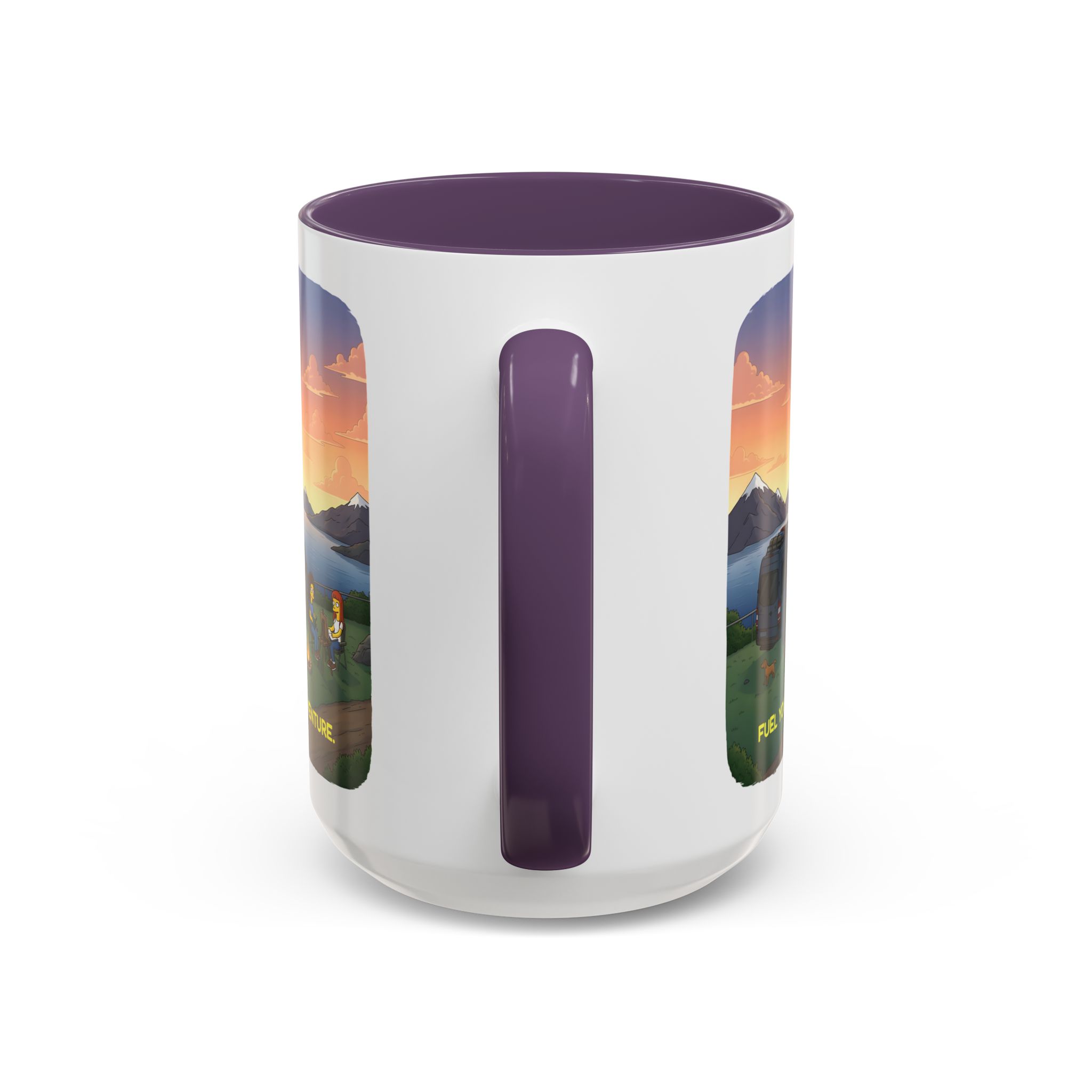 Accent Coffee Mug (11, 15oz) — "Fuel Your Adventure" Design Sitcom-Line