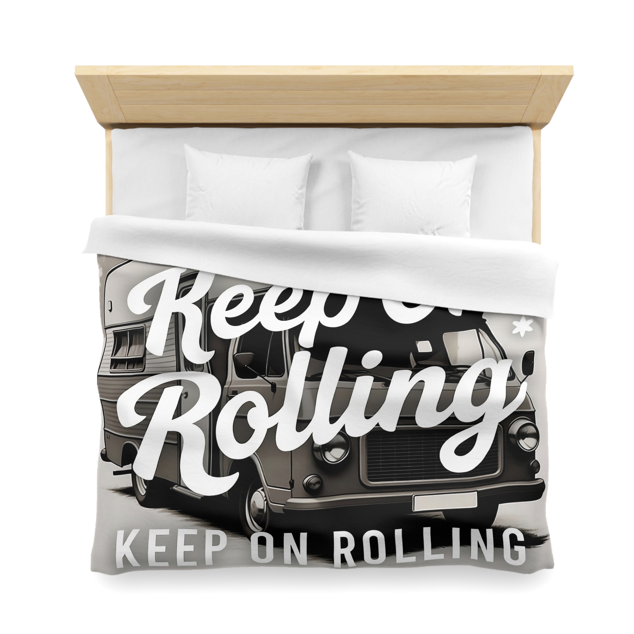 Duvet Cover — "Keep On Rolling" Retro Motorhome Bedding