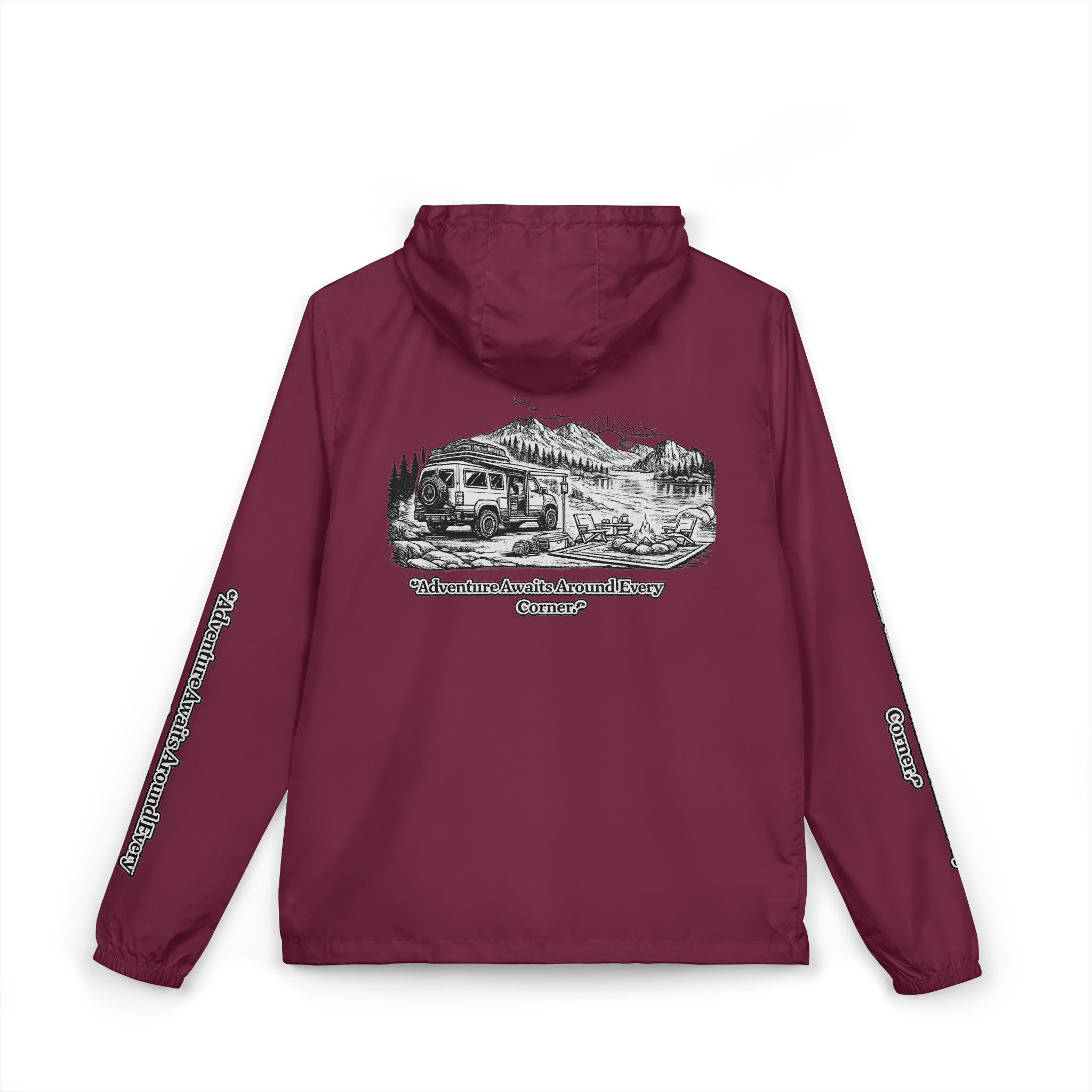 7889355210702376045_2048-2.jpeg Unisex Full-Zip Windbreaker Jacket — "Adventure Awaits" (Design "Minimal-Line")