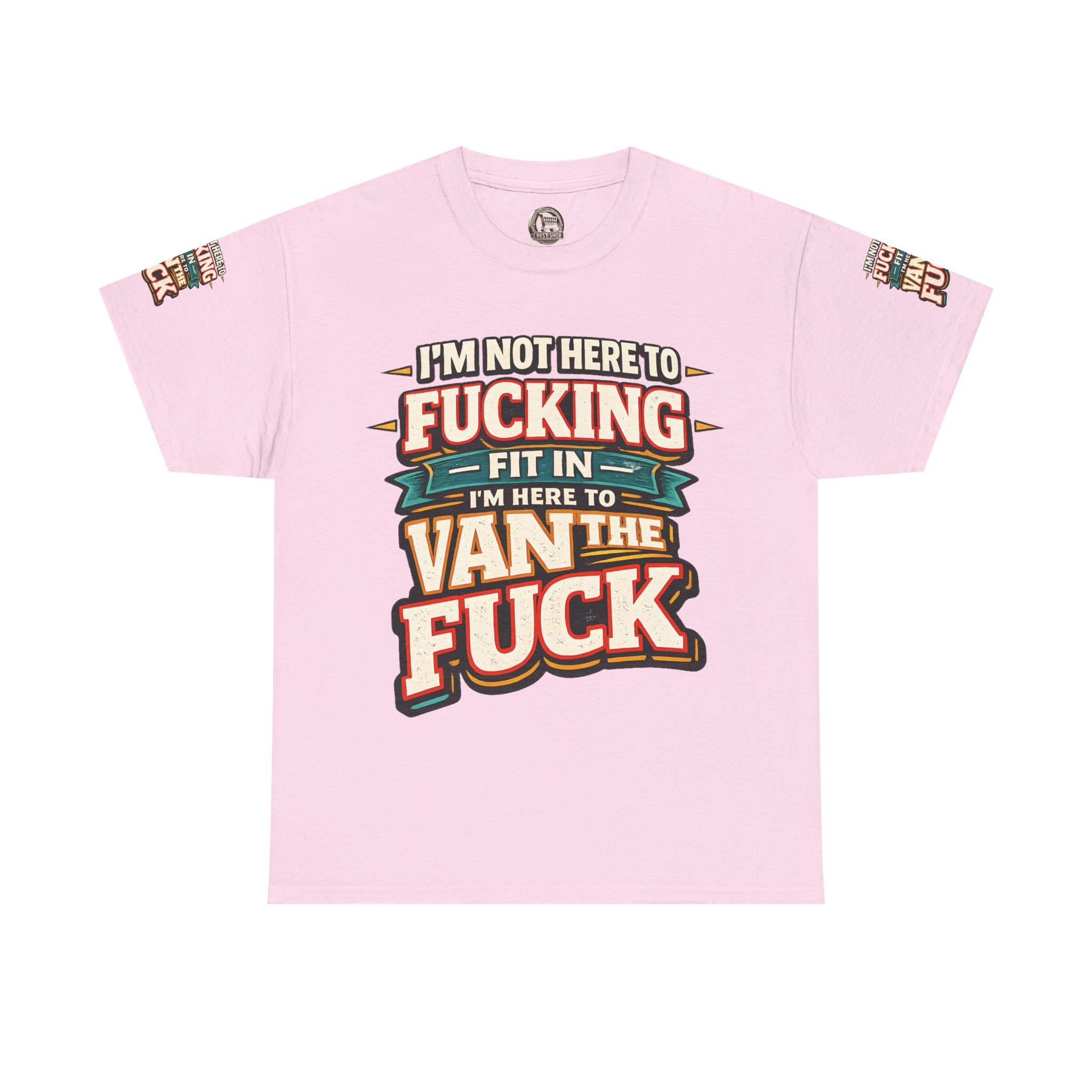Unisex Heavy Cotton Tee — "I´m Not Here To Fucking Fit In" Design F**K-Line