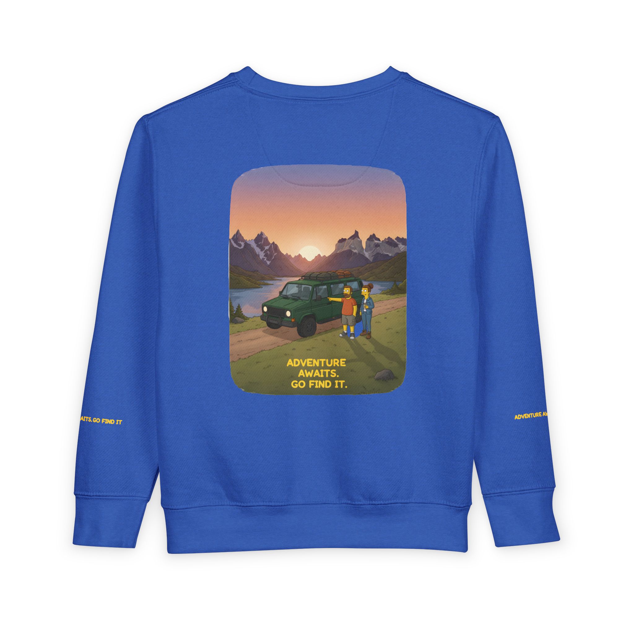 Toddler Sweatshirt - "Adventure Awaits-Go Find It" (Design Sitcom-Line)