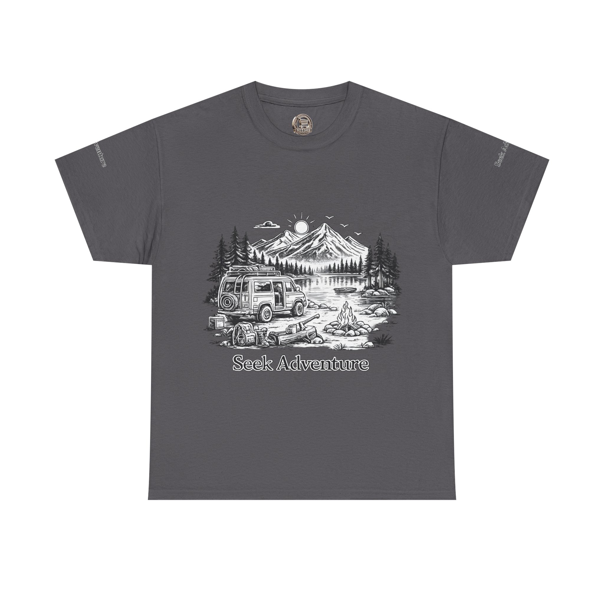 7901684107704540340_2048.jpeg Unisex Heavy Cotton Tee — "Seek Adventure" Design Minimal-Line