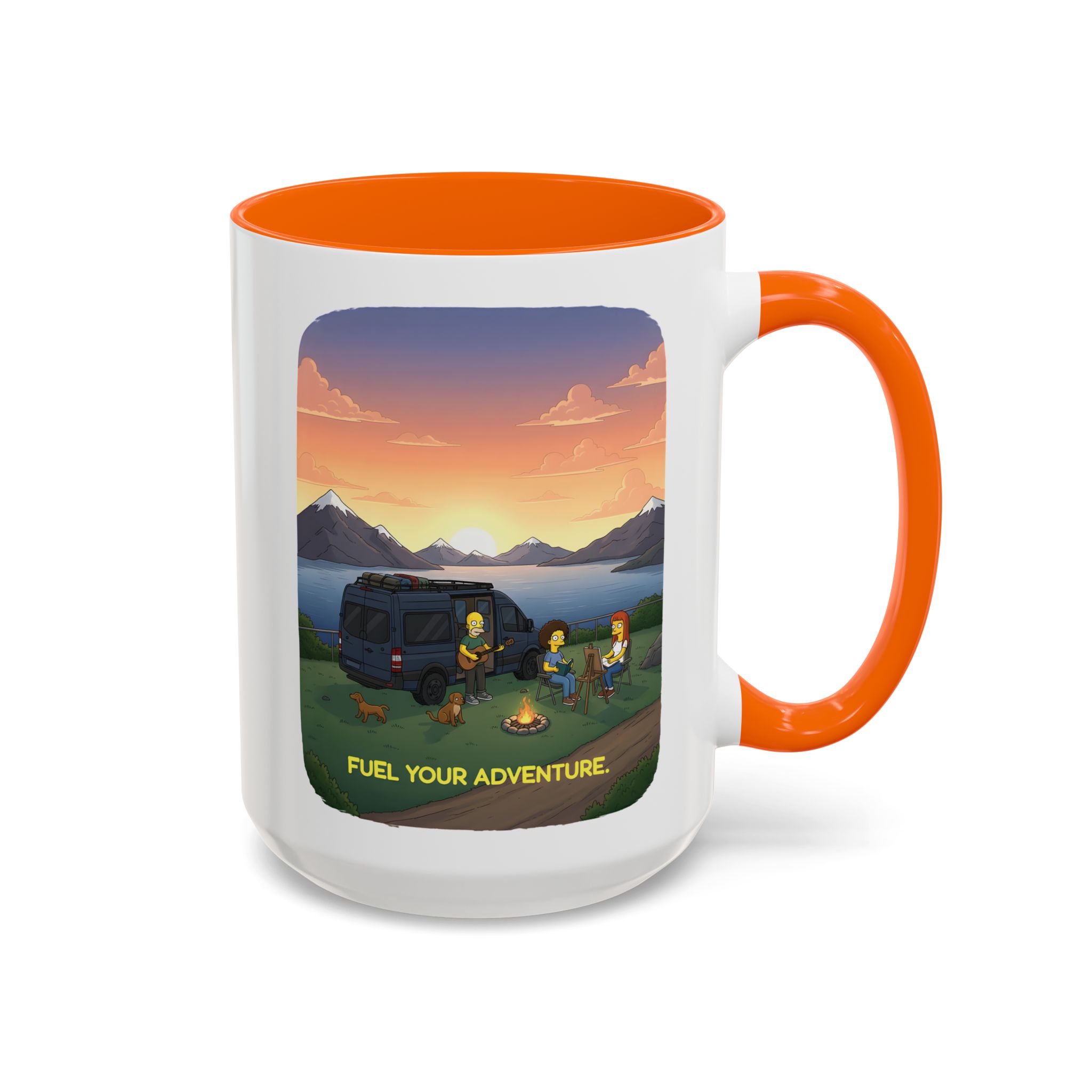 Accent Coffee Mug (11, 15oz) — "Fuel Your Adventure" Design Sitcom-Line