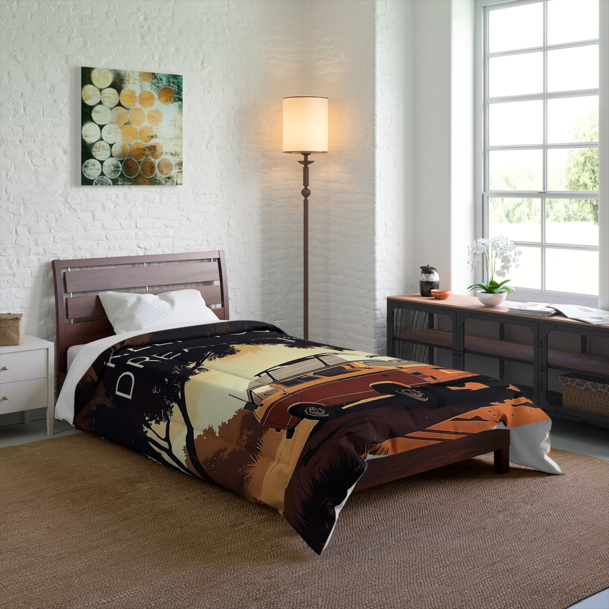 Comforter – “Vanlife Keep Your Dream Alive” Retro Camper Bedding