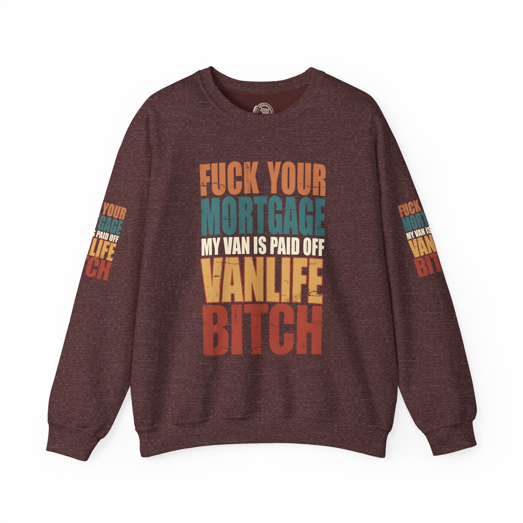Unisex Heavy Blend™ Crewneck Sweatshirt — "Fuck Your Mortgage" Design F**K-Line