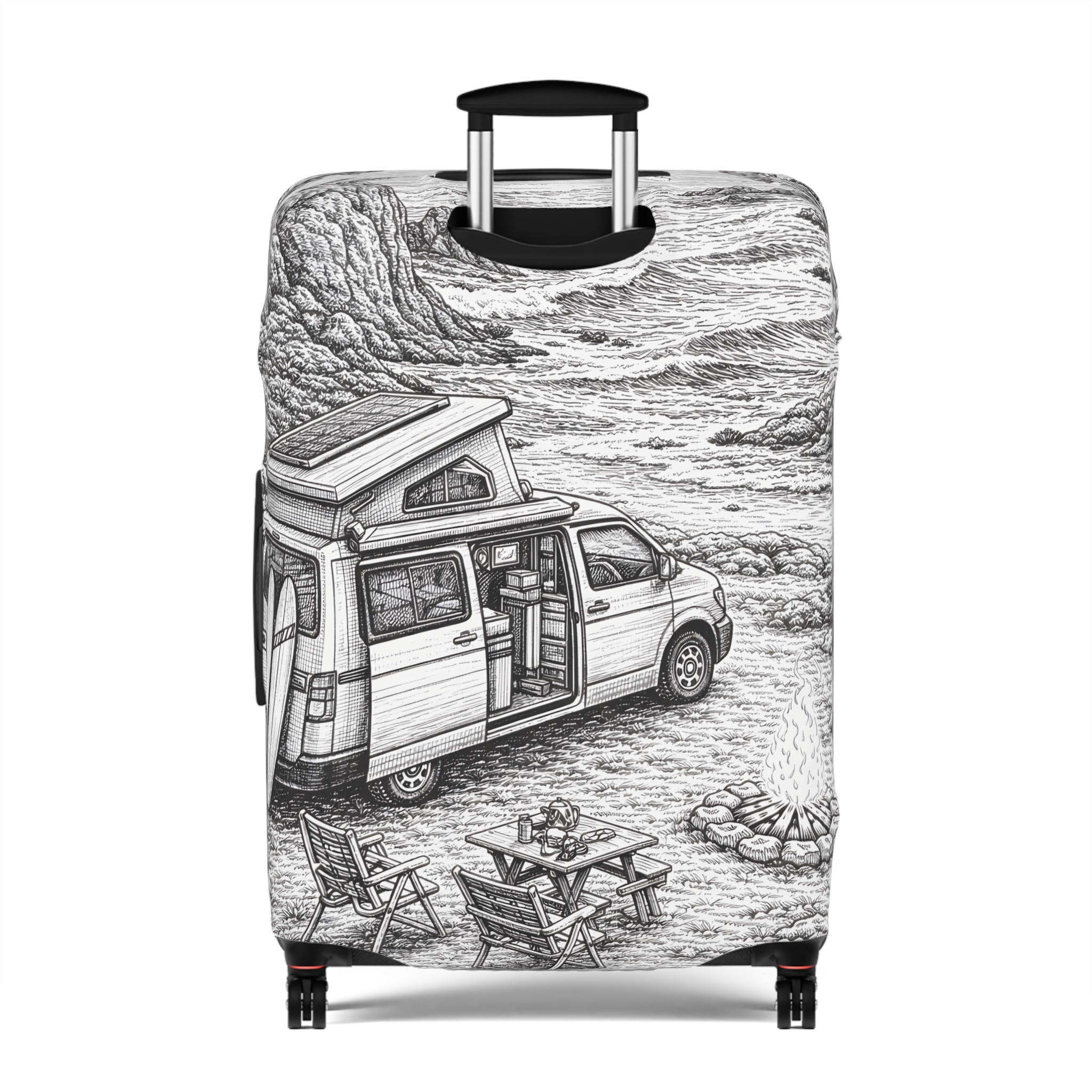 7912556963881366168_2048.jpeg Luggage Cover — Adventure Camper Sketch Travel Suitcase
