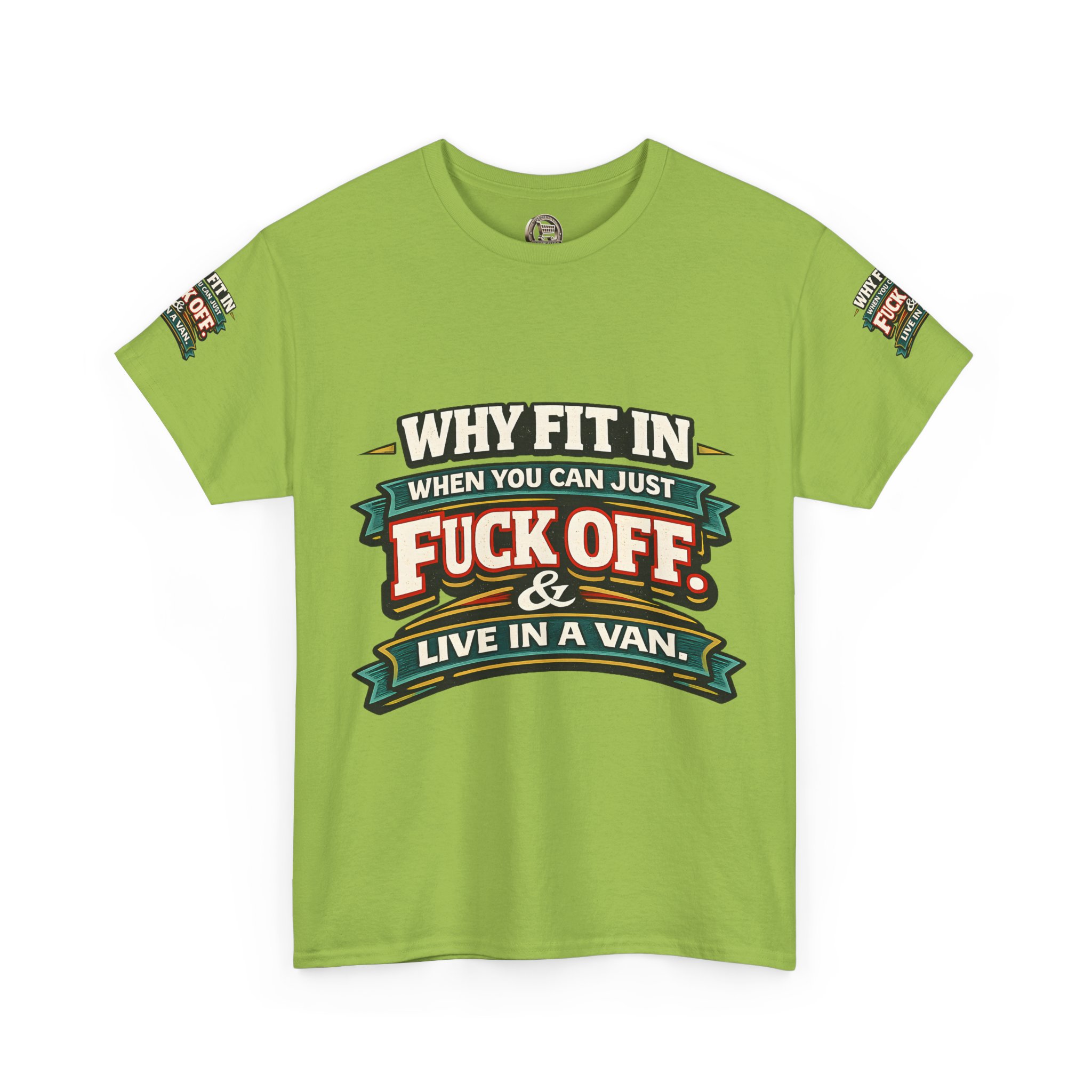 Unisex Heavy Cotton Tee — "Why Fit In" Design F**K-Line