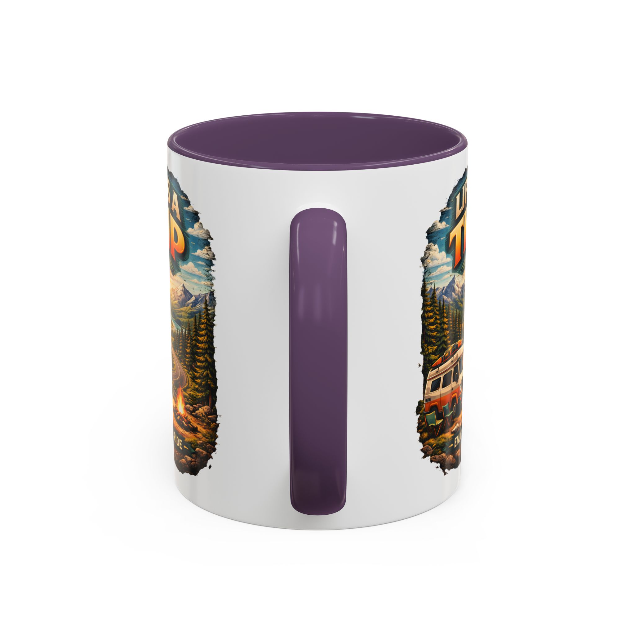Accent Coffee Mug (11, 15oz) — "Life s A Trip" Design Scenic-Line
