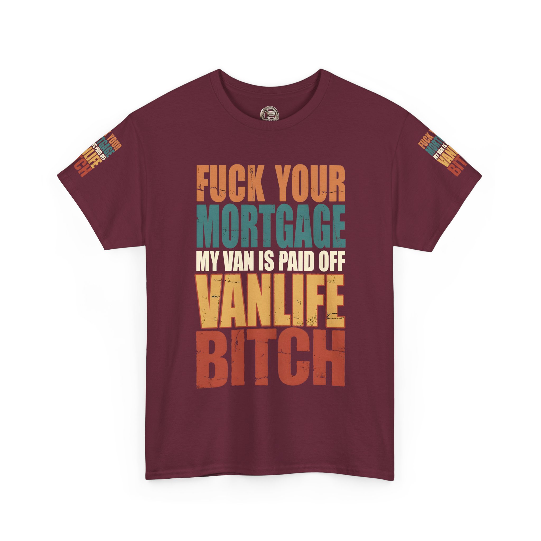 Unisex Heavy Cotton Tee — "Fuck Your Mortgage" Design F**K-Line