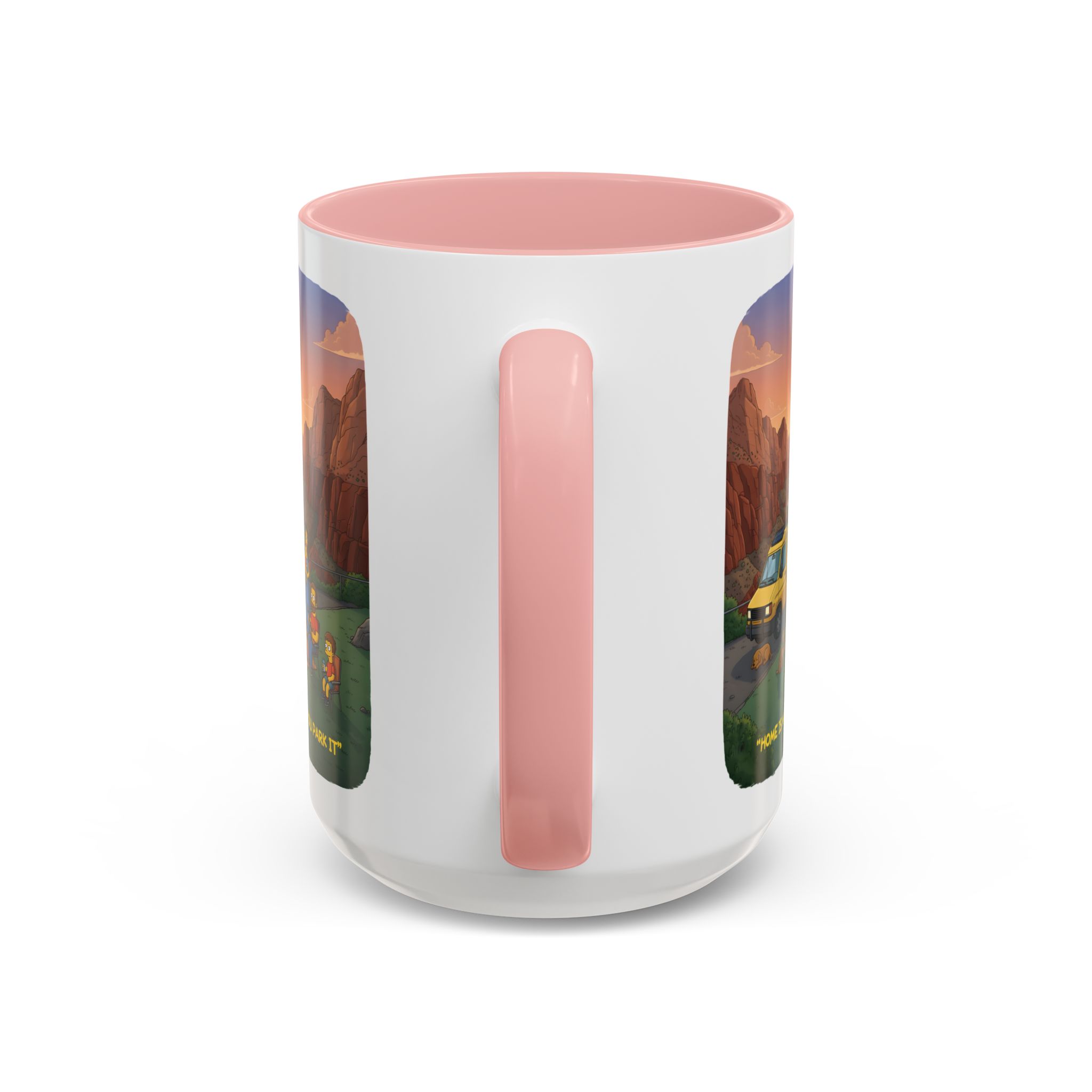 Accent Coffee Mug (11, 15oz) — "Home Is Where You Park It" Design Sitcom-Line