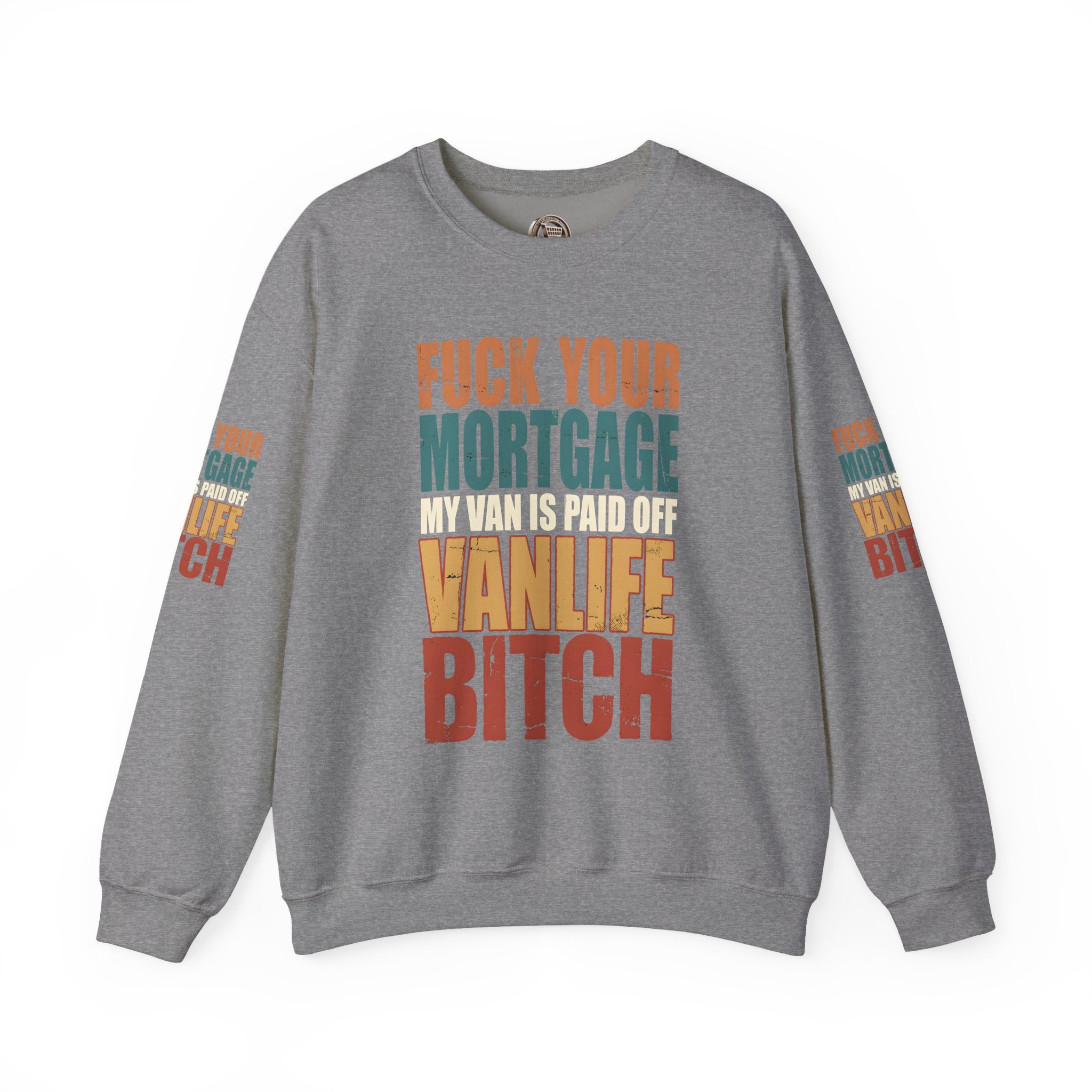 Unisex Heavy Blend™ Crewneck Sweatshirt — "Fuck Your Mortgage" Design F**K-Line