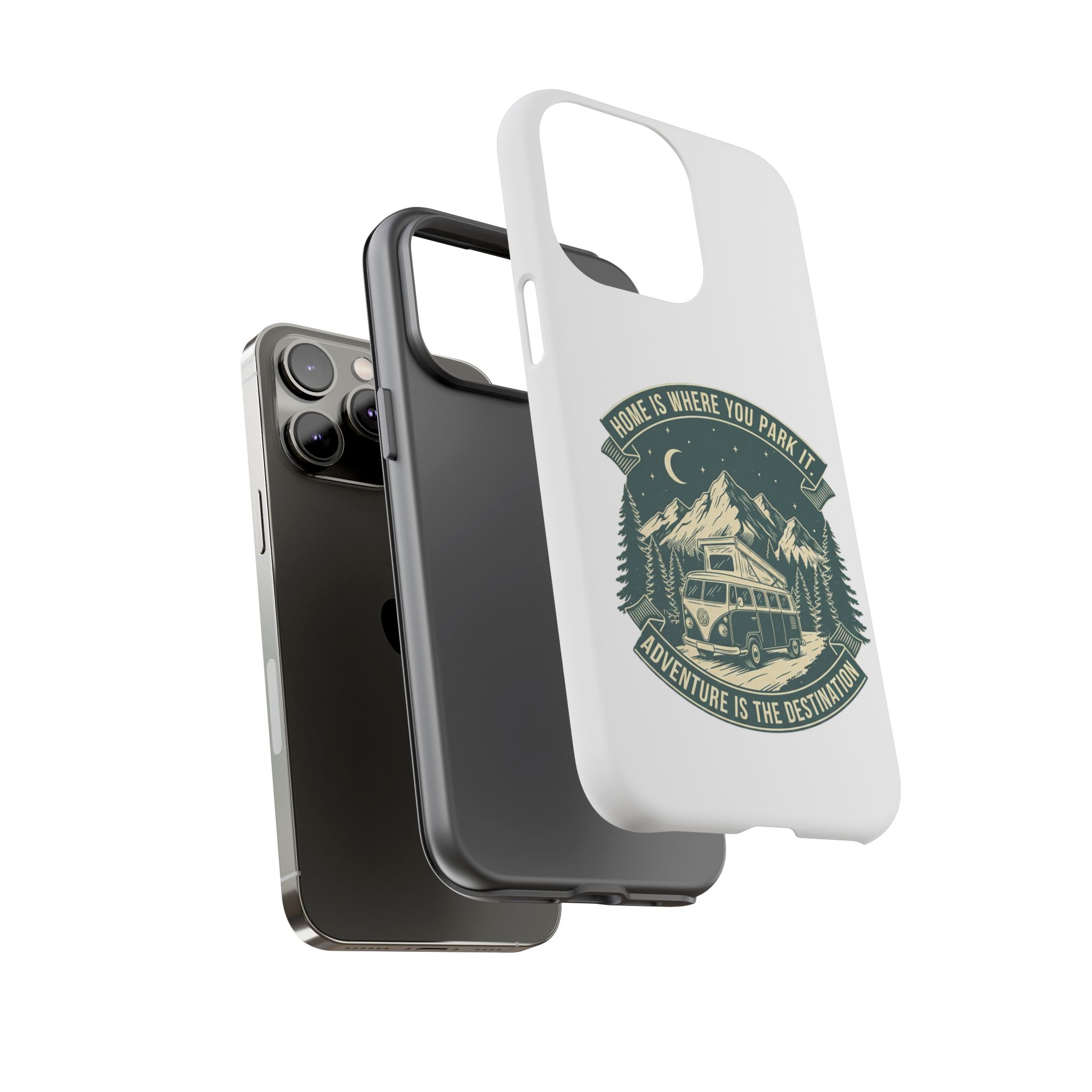 Phone Case — "Home Is Where You Park It-Adventure is the destination" Camper Van Design