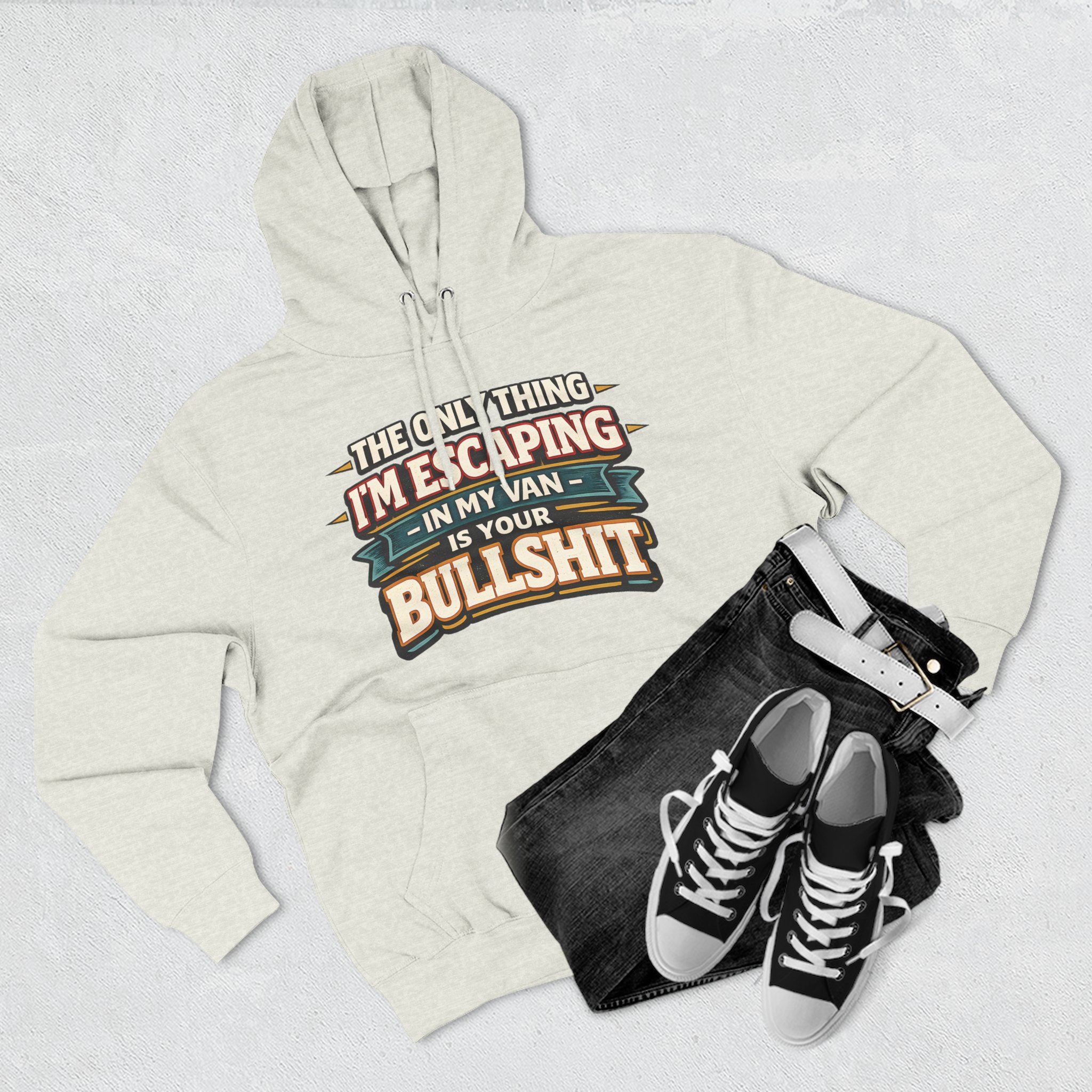 7943199185115603022_2048.jpeg Three-Panel Fleece Hoodie - "The Only Thing I´m Escaping" Design F**K-Line