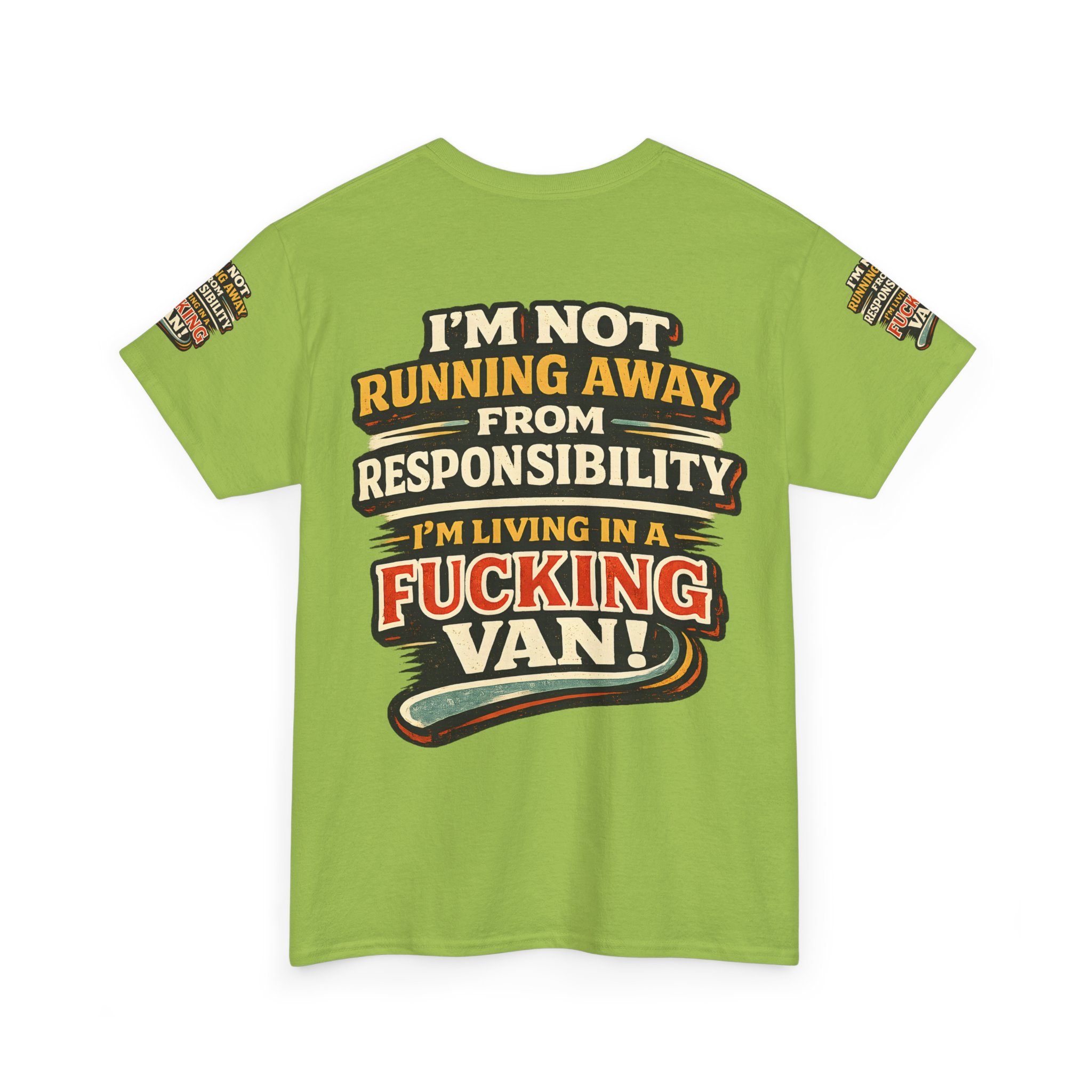 Unisex Heavy Cotton Tee — "I`m Not running Away" Design F**K-Line