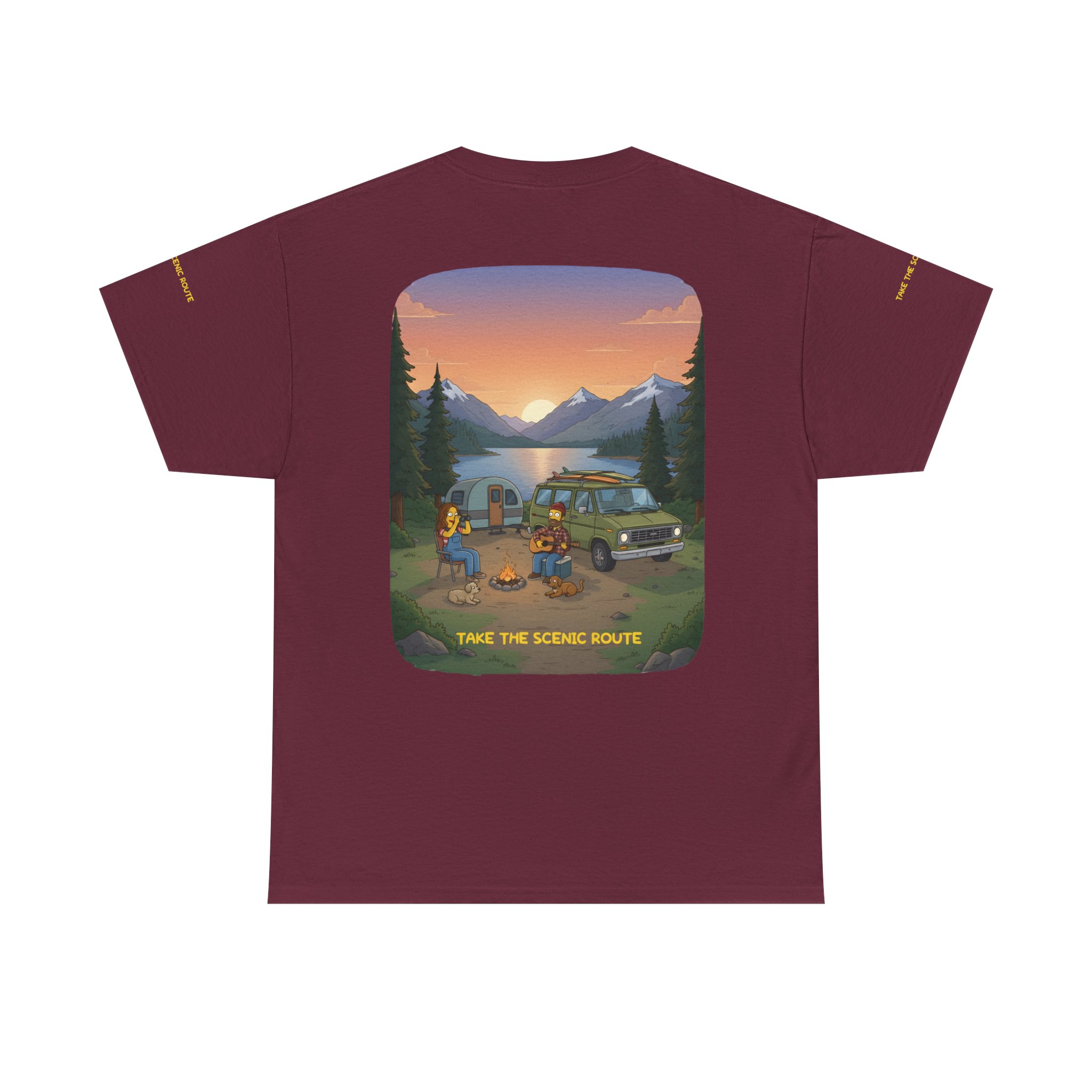 Unisex Heavy Cotton Tee — "Take The Scenic Route" Design Sitcom-Line