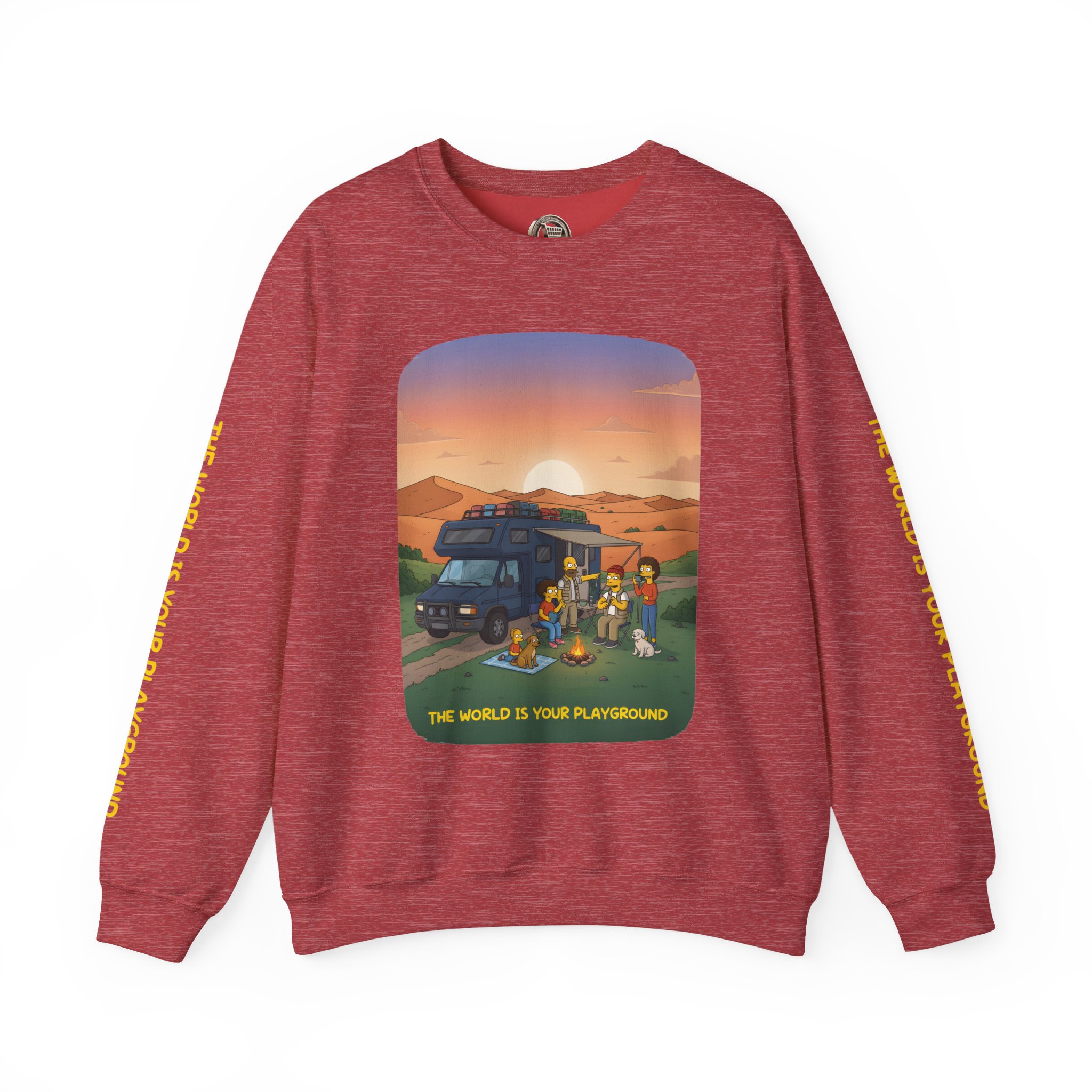Unisex Heavy Blend™ Crewneck Sweatshirt — "The World Is Your playground" Design Sitcom-Line