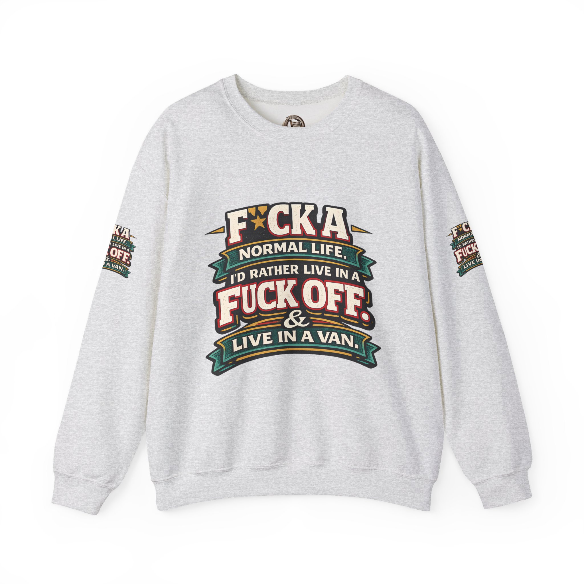 7951984269809463106_2048.jpeg Unisex Heavy Blend™ Crewneck Sweatshirt — "Fuck A Normal Life" Design F**K-Line