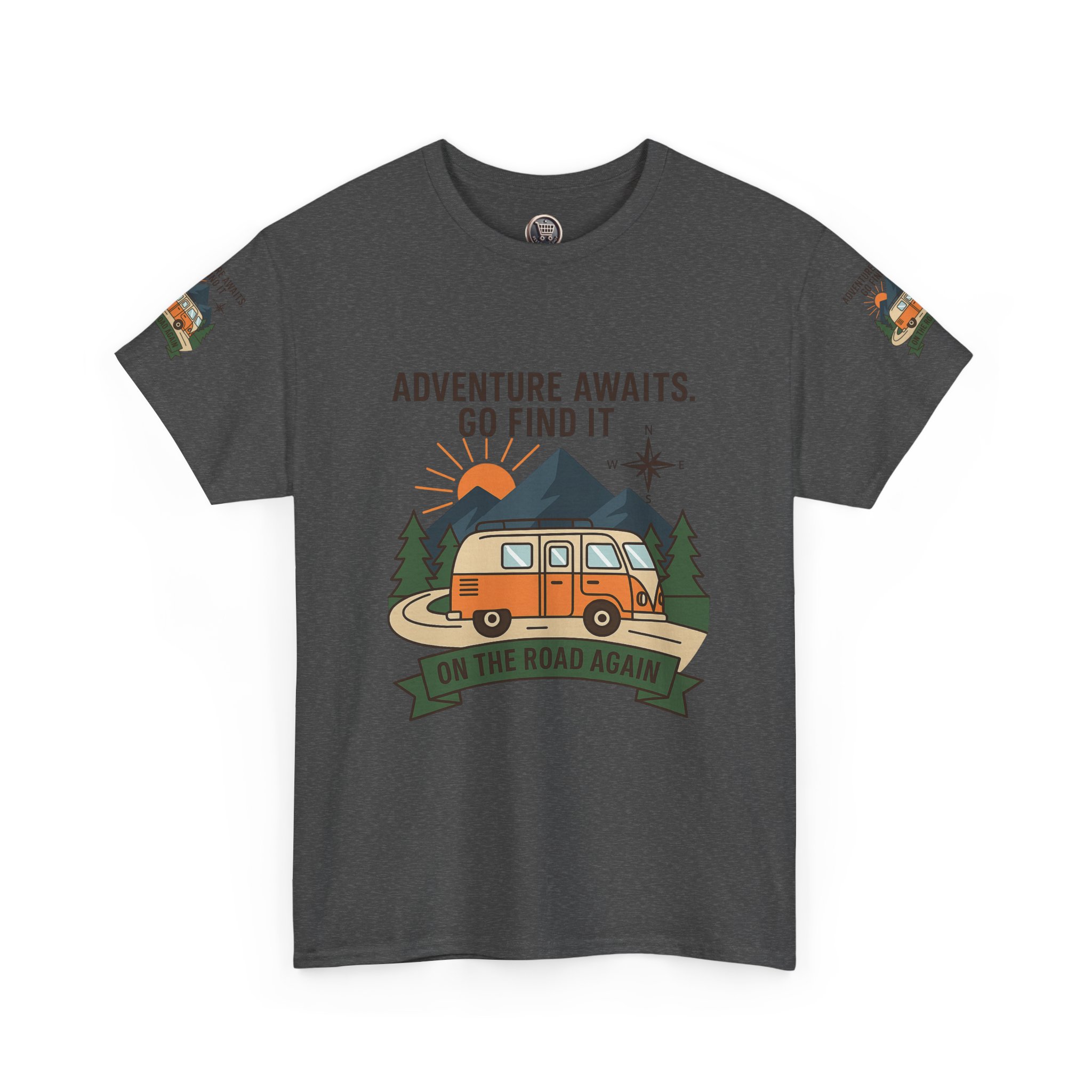 796266798704756169_2048.jpeg Unisex Heavy Cotton Tee — 'Adventure Awaits. Go Find It' Camper Van T‑Shirt