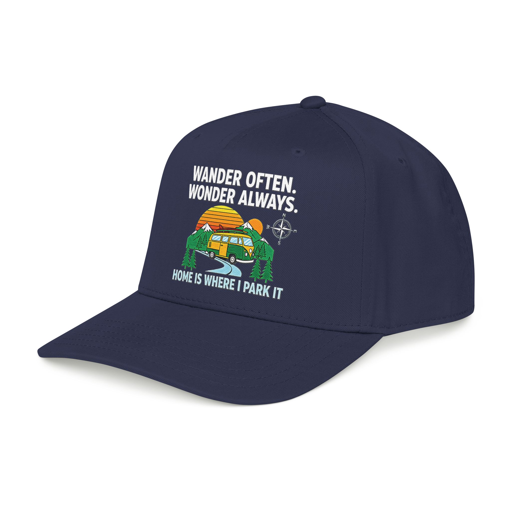 Baseball Cap — "Fueled by Exploration" Adventure Is My Compass Camper Hat