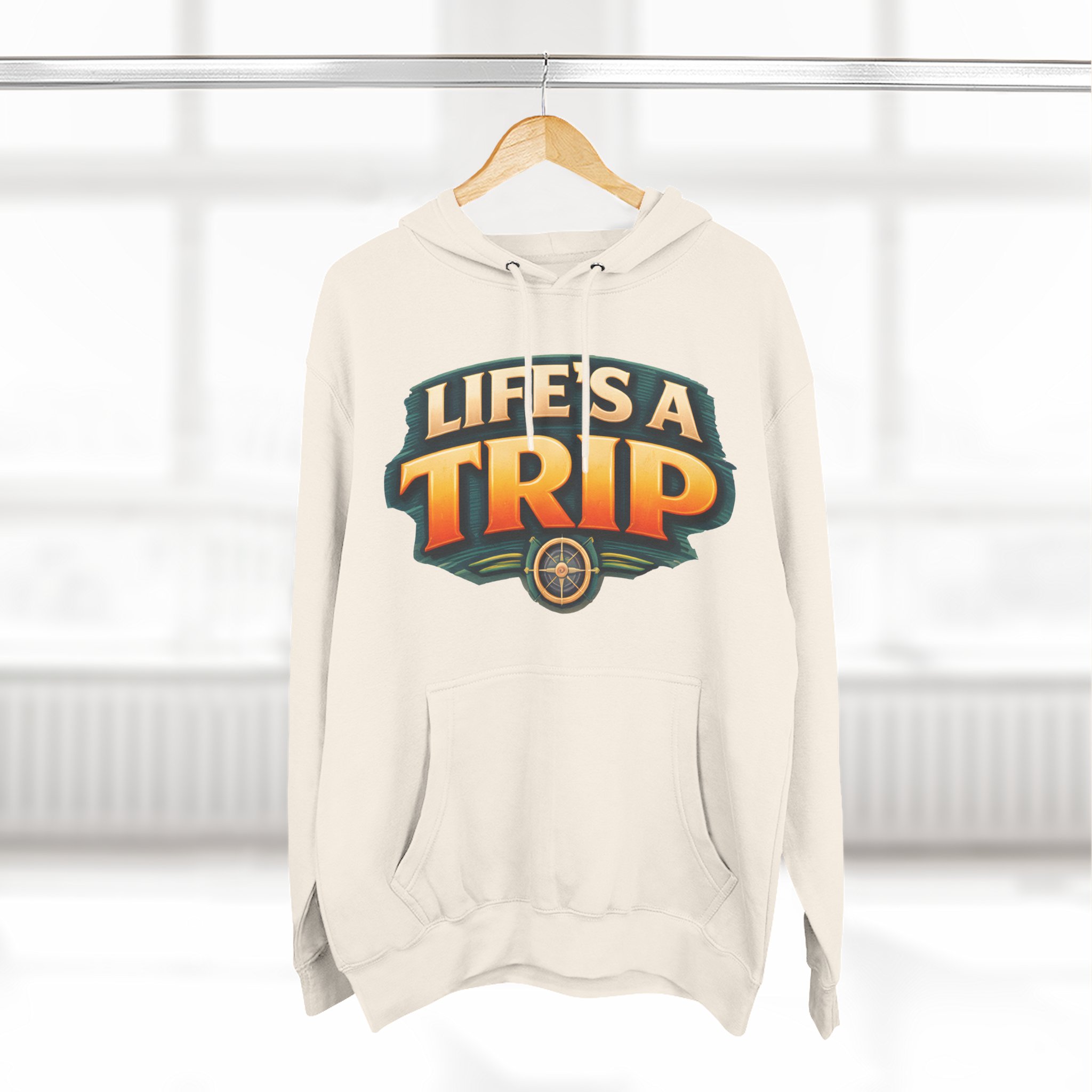 Three-Panel Fleece Hoodie - "Life s A Trip" Design Scenic-Line