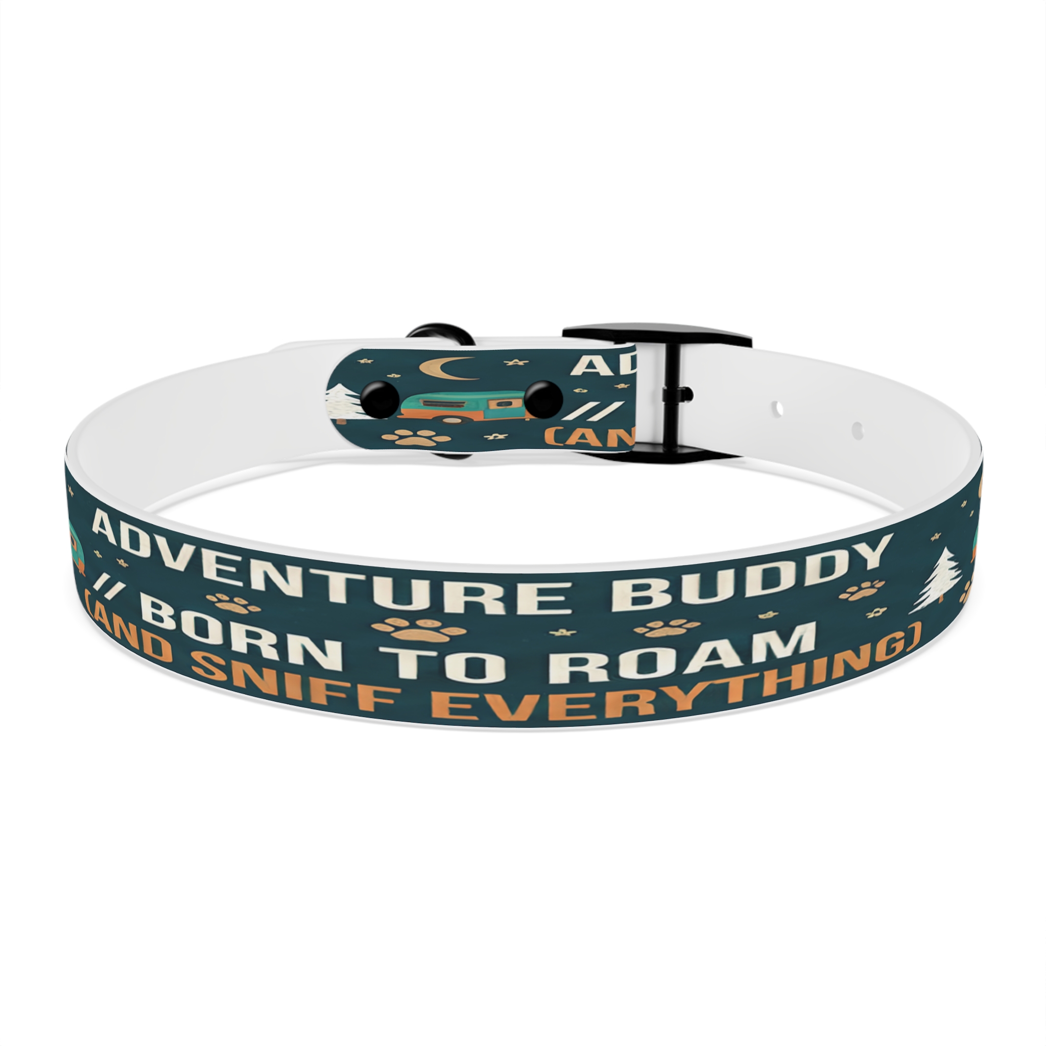 7973207685881467929_4096.jpeg Dog Collar — 'Born to Roam (and Sniff Everything)' Outdoor Pet Collar