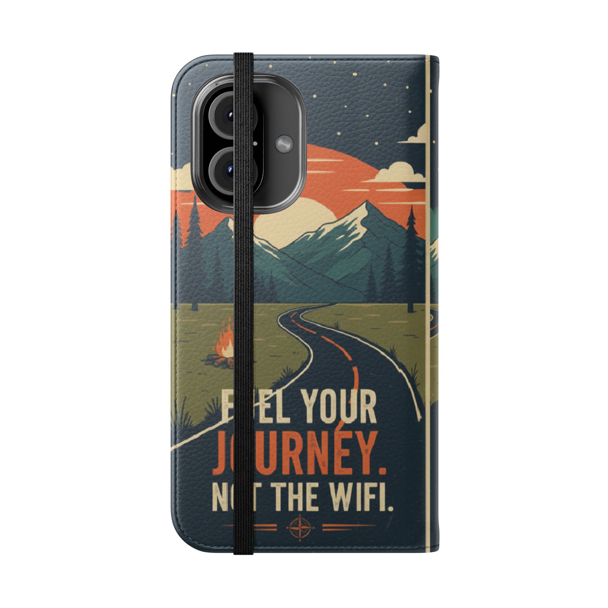 Flip Phone Case — "Fuel Your Journey, Not the Wifi" Wallet Cover