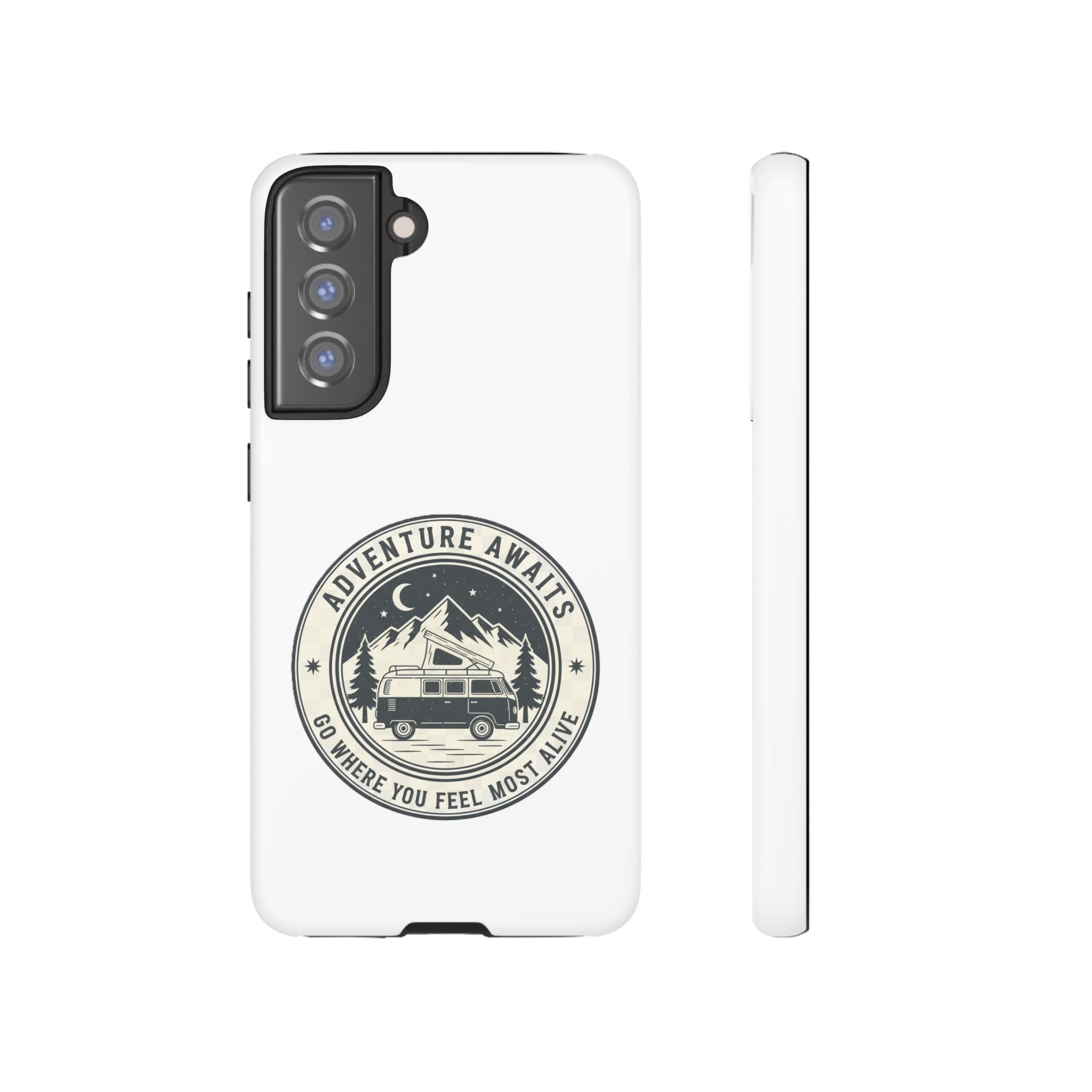 Phone Case — "Adventure Awaits-Go Where You Feel Most Alive" Camper Van Design