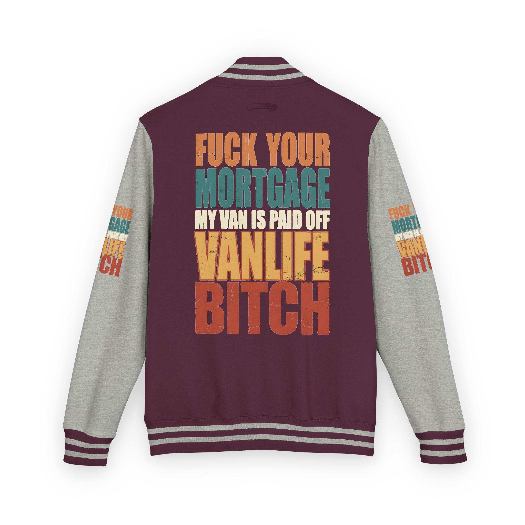 Unisex Heavyweight Letterman Jacket — "Fuck Your Mortgage" Design F**K-Line