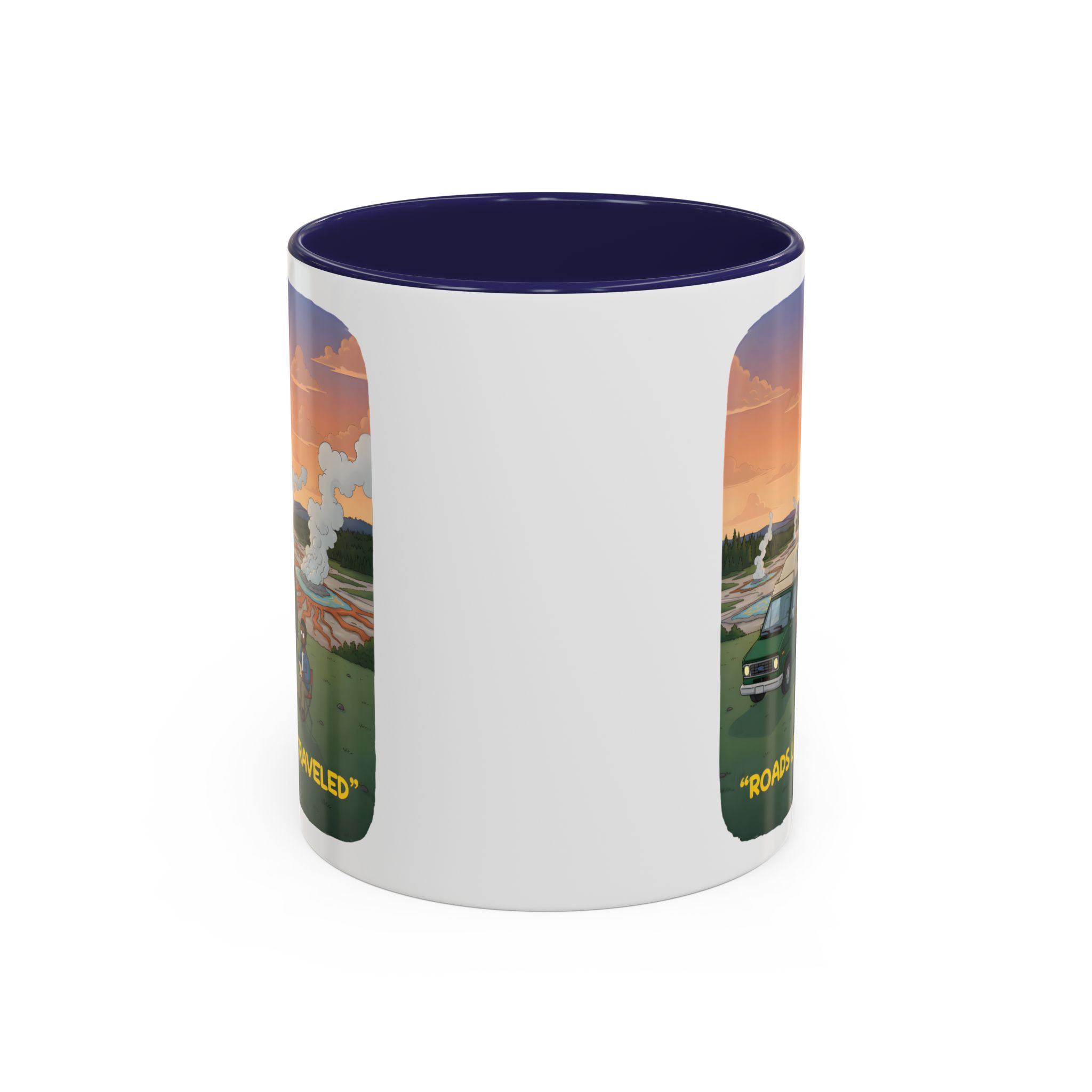 Accent Coffee Mug (11, 15oz) — "Roads Less Traveled" Design Sitcom-Line