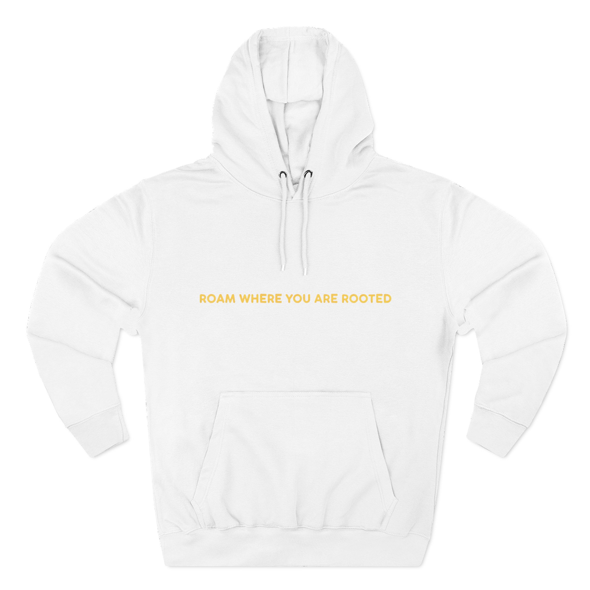 Three-Panel Fleece Hoodie - "Roam Where You Are Rooted" Design Sitcom-Line