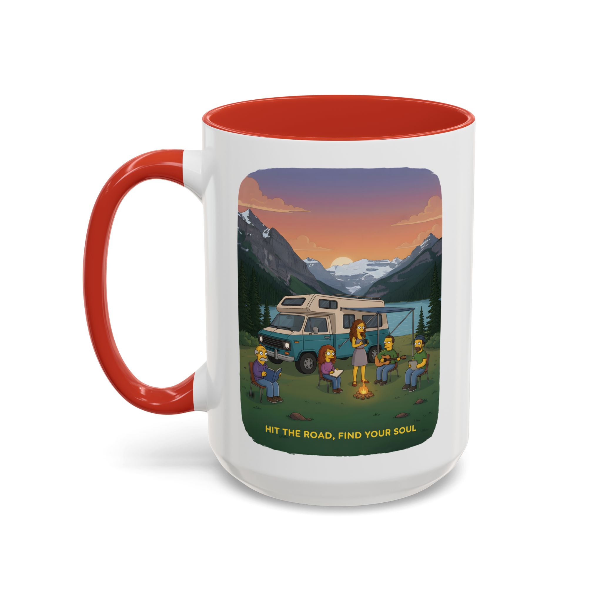 Accent Coffee Mug (11, 15oz) — "Hit The Road-Find Your Soul" Design Sitcom-Line