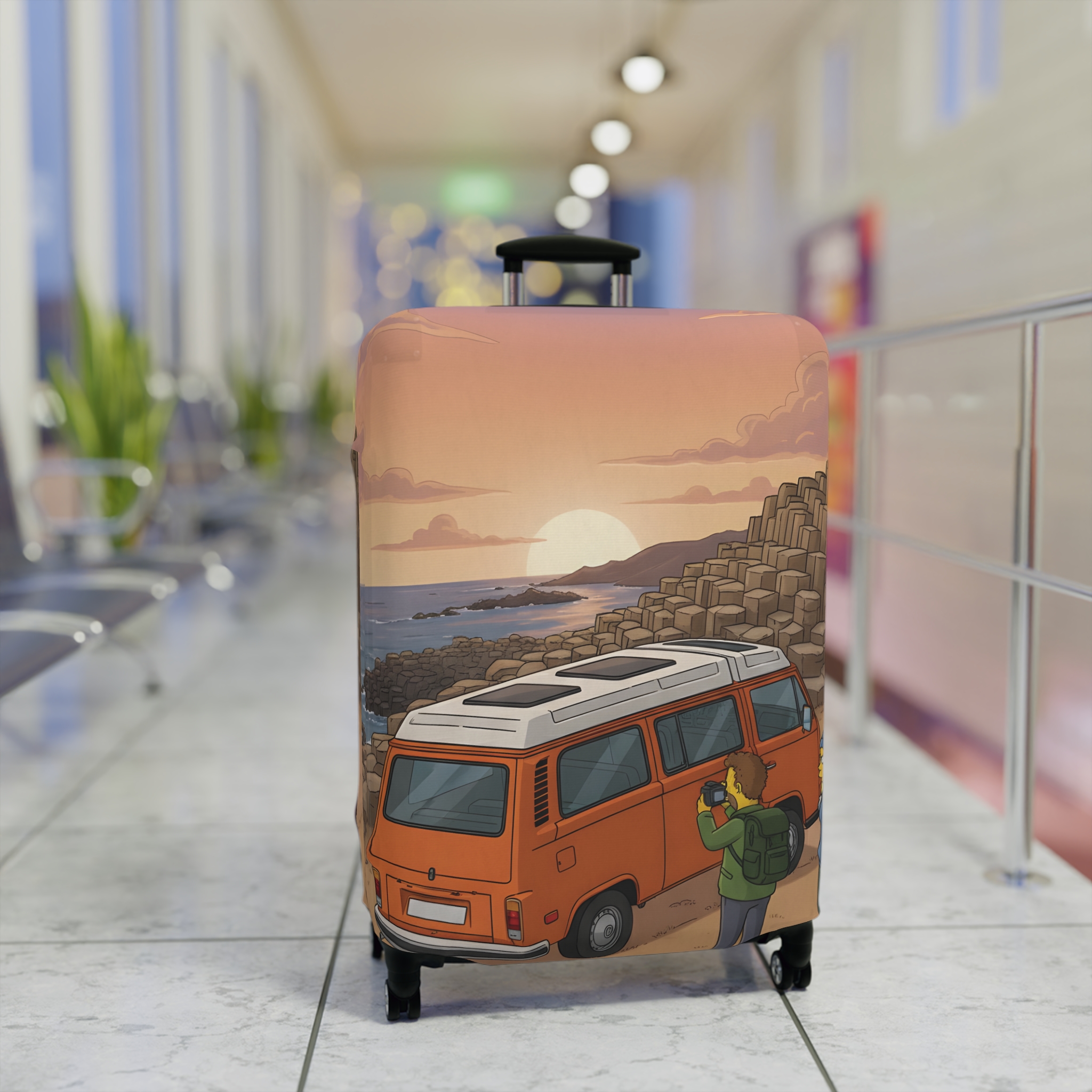 8012527182083705955_2048.jpeg Luggage Cover — Adventure Camper Sketch Travel Suitcase(Design Sitcom-Line)