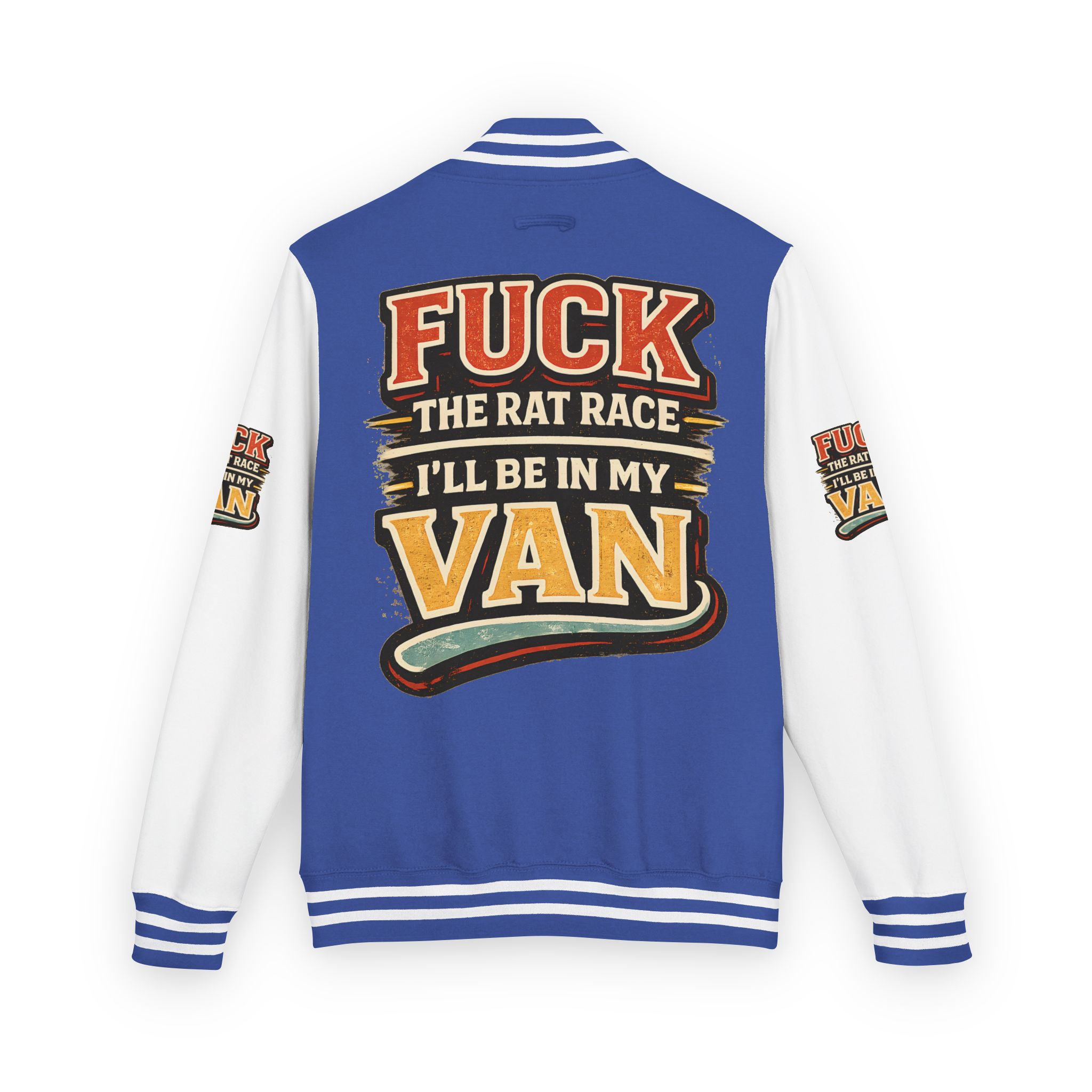 Unisex Heavyweight Letterman Jacket — "Fuck The Rat Race" Design F**K-Line
