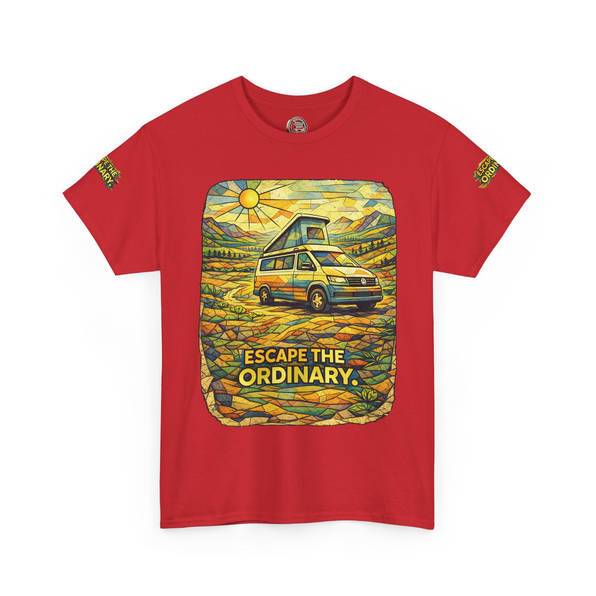 8020354446078364668_2048.jpeg Unisex Heavy Cotton Tee — "Escape The Ordinary" Design Cubic-Line