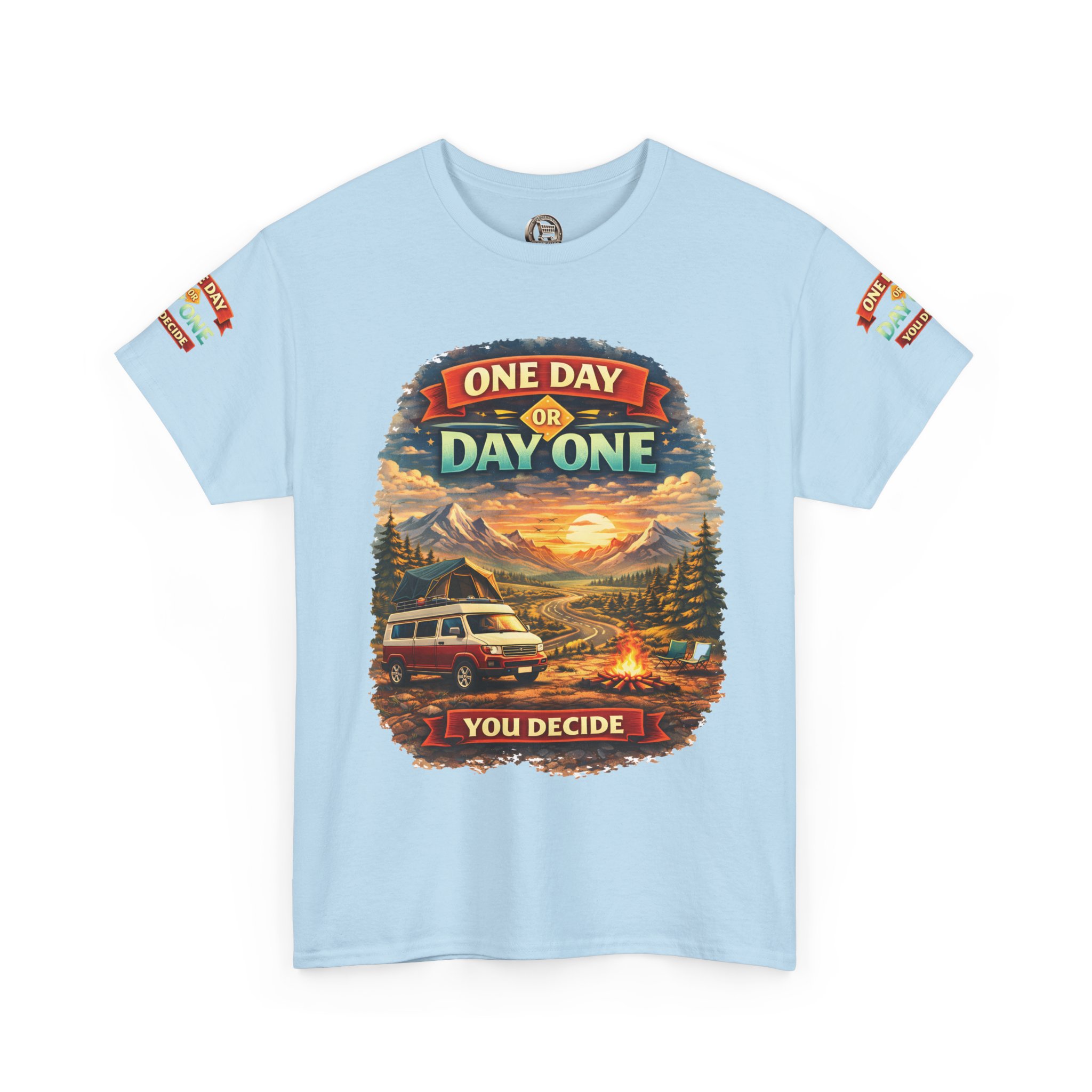 8024088076031512089_2048.jpeg Unisex Heavy Cotton Tee — "One Day Or Day One" Design Scenic-Line