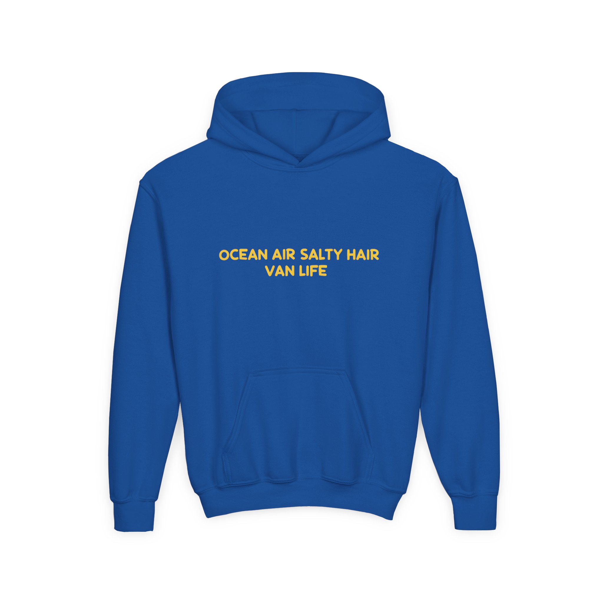 8025259136041838409_2048.jpeg Youth Hoodie(Gildan) – "Ocean Air Salty Hair Van Life" (Design Sitcom-Line)