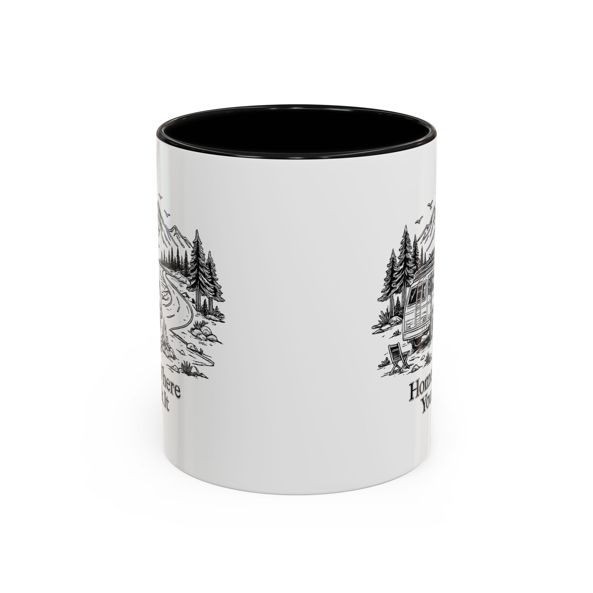 Accent Coffee Mug (11, 15oz) — "Home Is Where You Park It" Design Minimal-Line