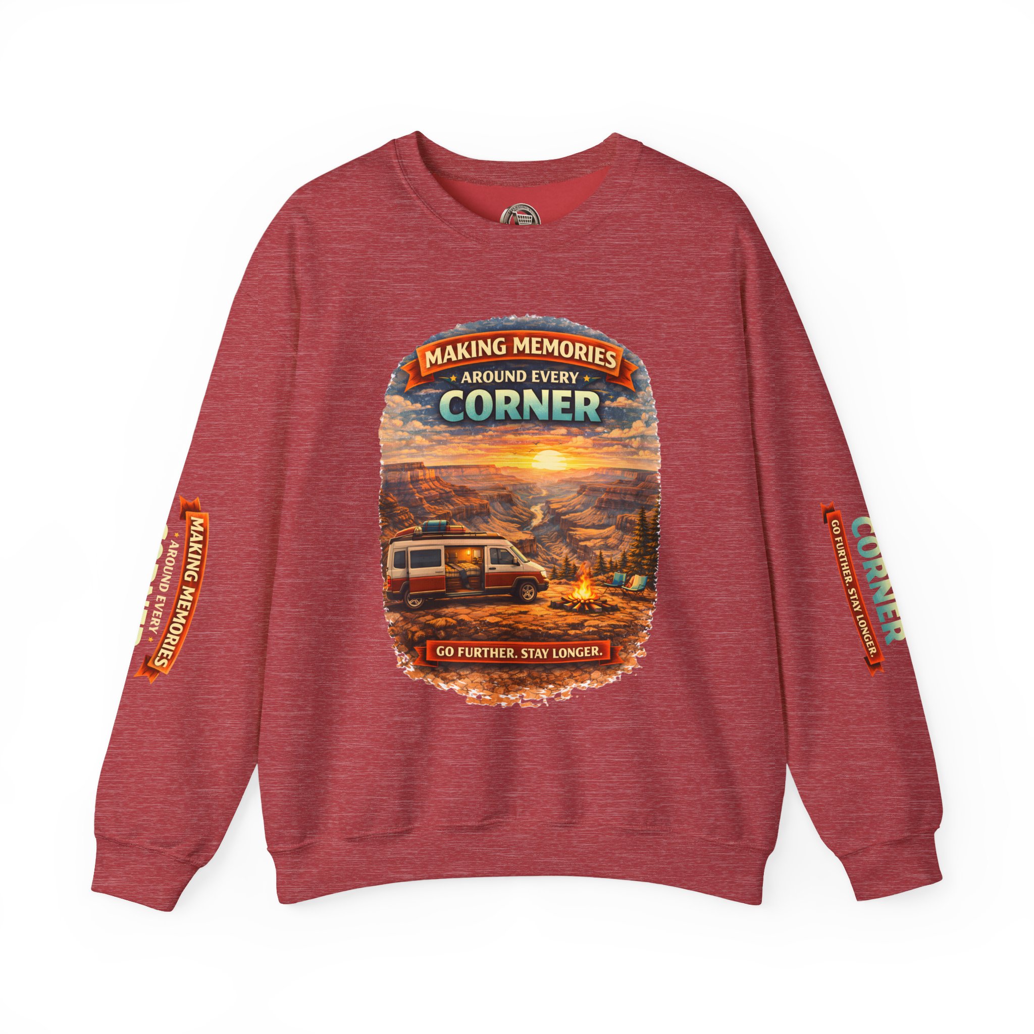 Unisex Heavy Blend™ Crewneck Sweatshirt — "Making Memories Around Every Corner" Design Scenic-Line