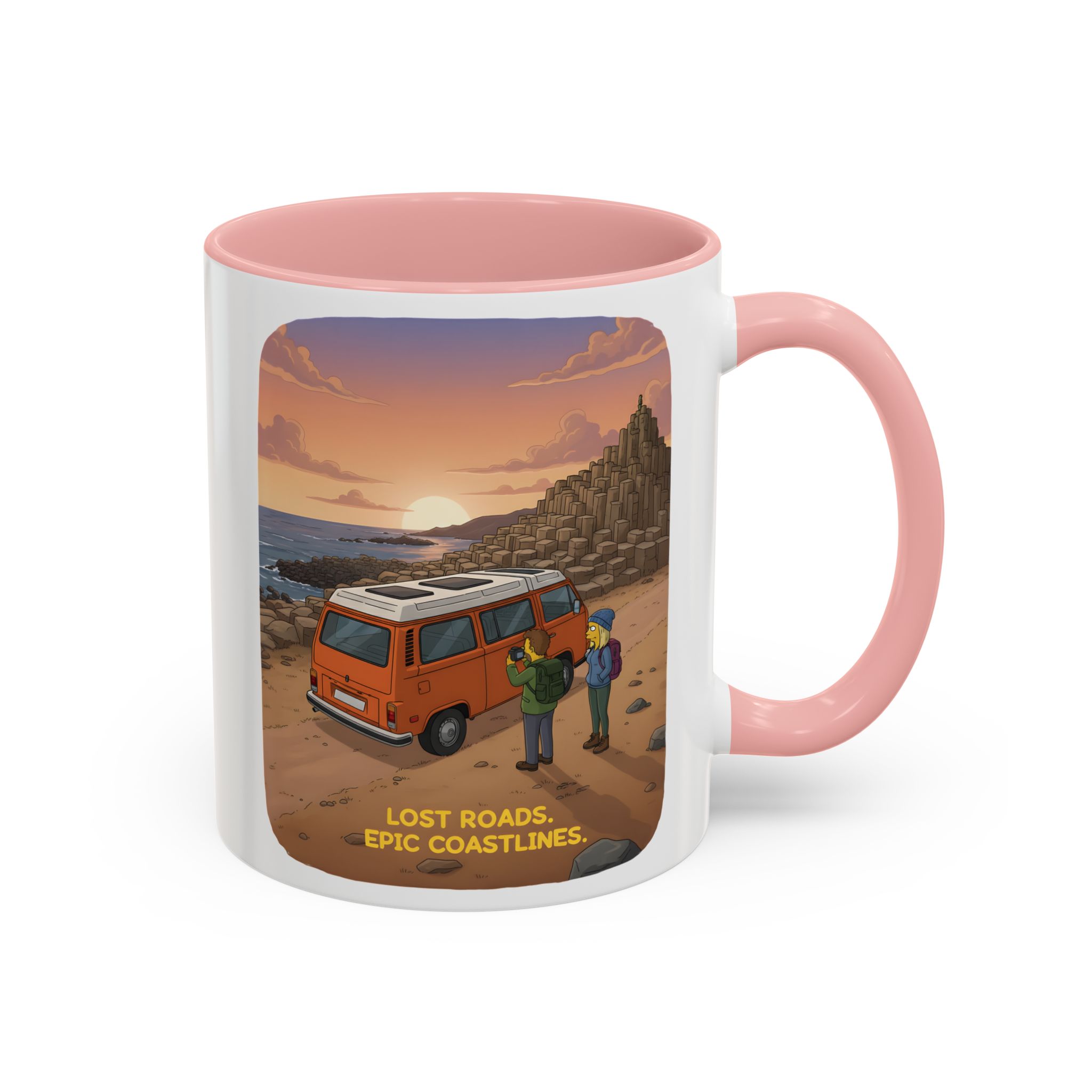 Accent Coffee Mug (11, 15oz) — "Lost Roads Epic Coastlines" Design Sitcom-Line