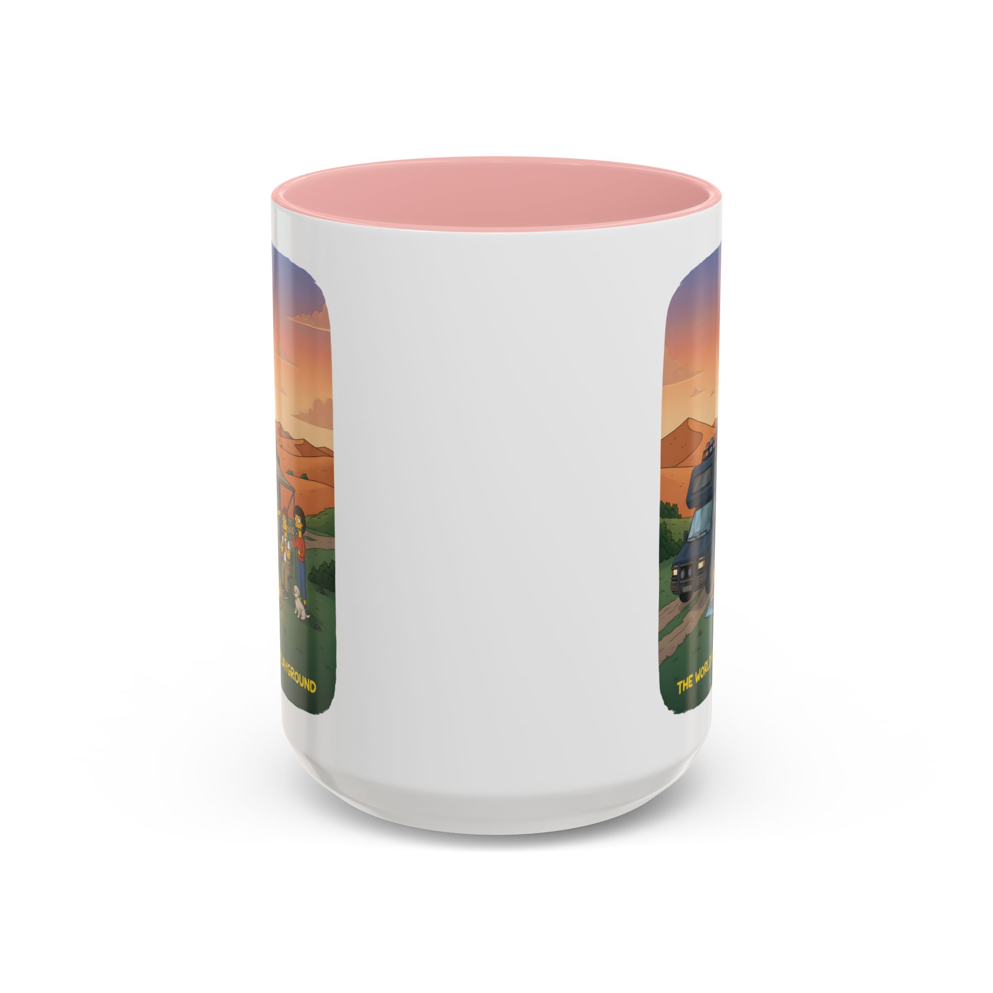 Accent Coffee Mug (11, 15oz) — "The World Is Your playground" Design Sitcom-Line