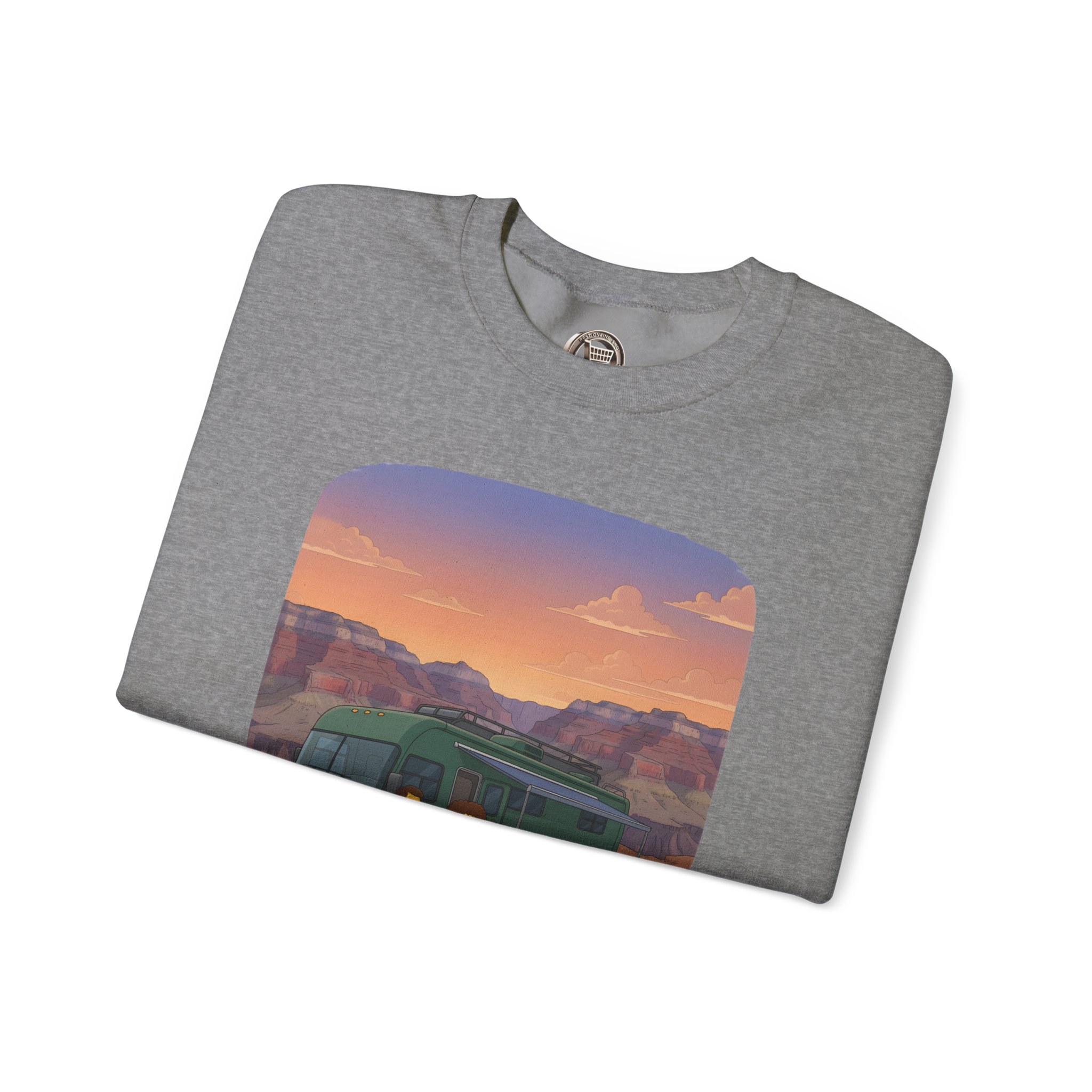 Unisex Heavy Blend™ Crewneck Sweatshirt — "Adventure Is Where You Find It" Design Sitcom-Line