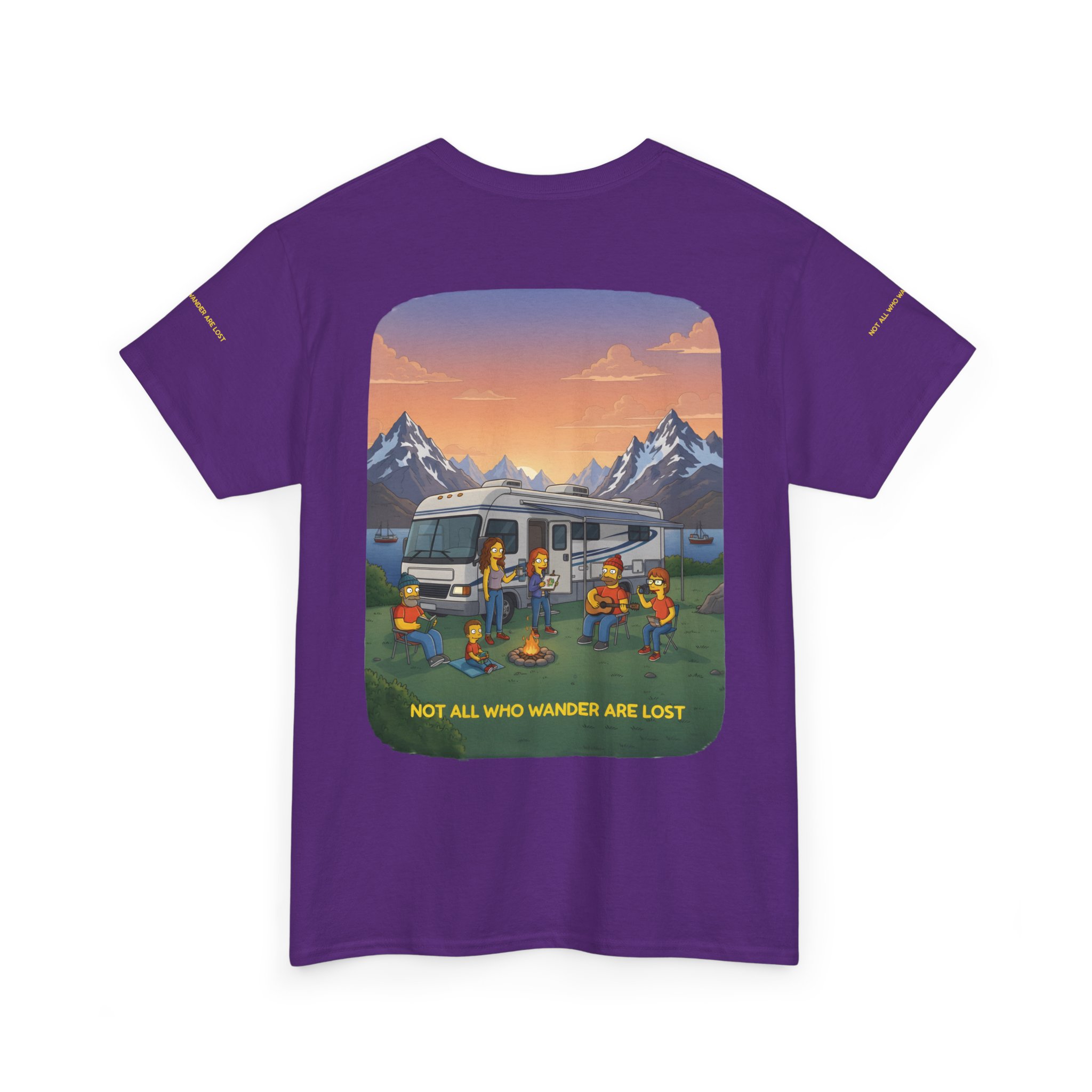 Unisex Heavy Cotton Tee — "Not All Who Wander Are Lost" Design Sitcom-Line