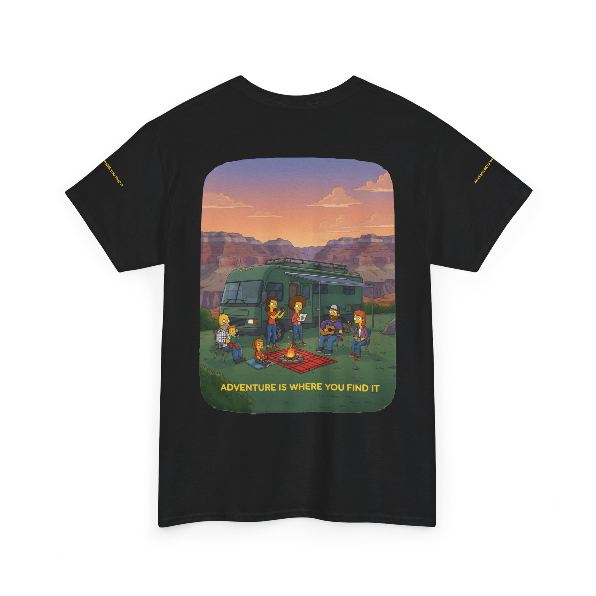 Unisex Heavy Cotton Tee — "Adventure Is Where You Find It" Design Sitcom-Line